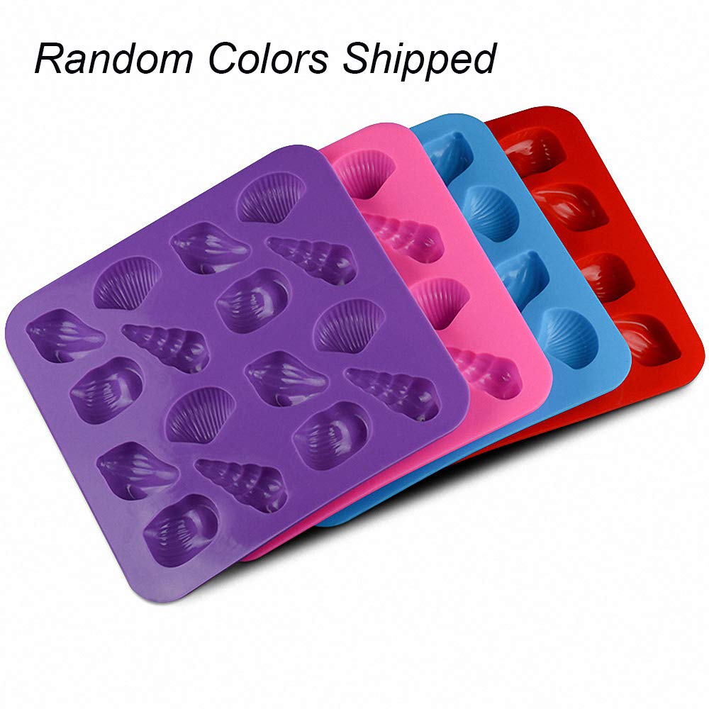 2Pcs Small Conch Shell Chocolate Candy Silicone Molds, Seashell Fondant Mini Soap Crayon Resin Mould Ice Cube Jello Tray, Under