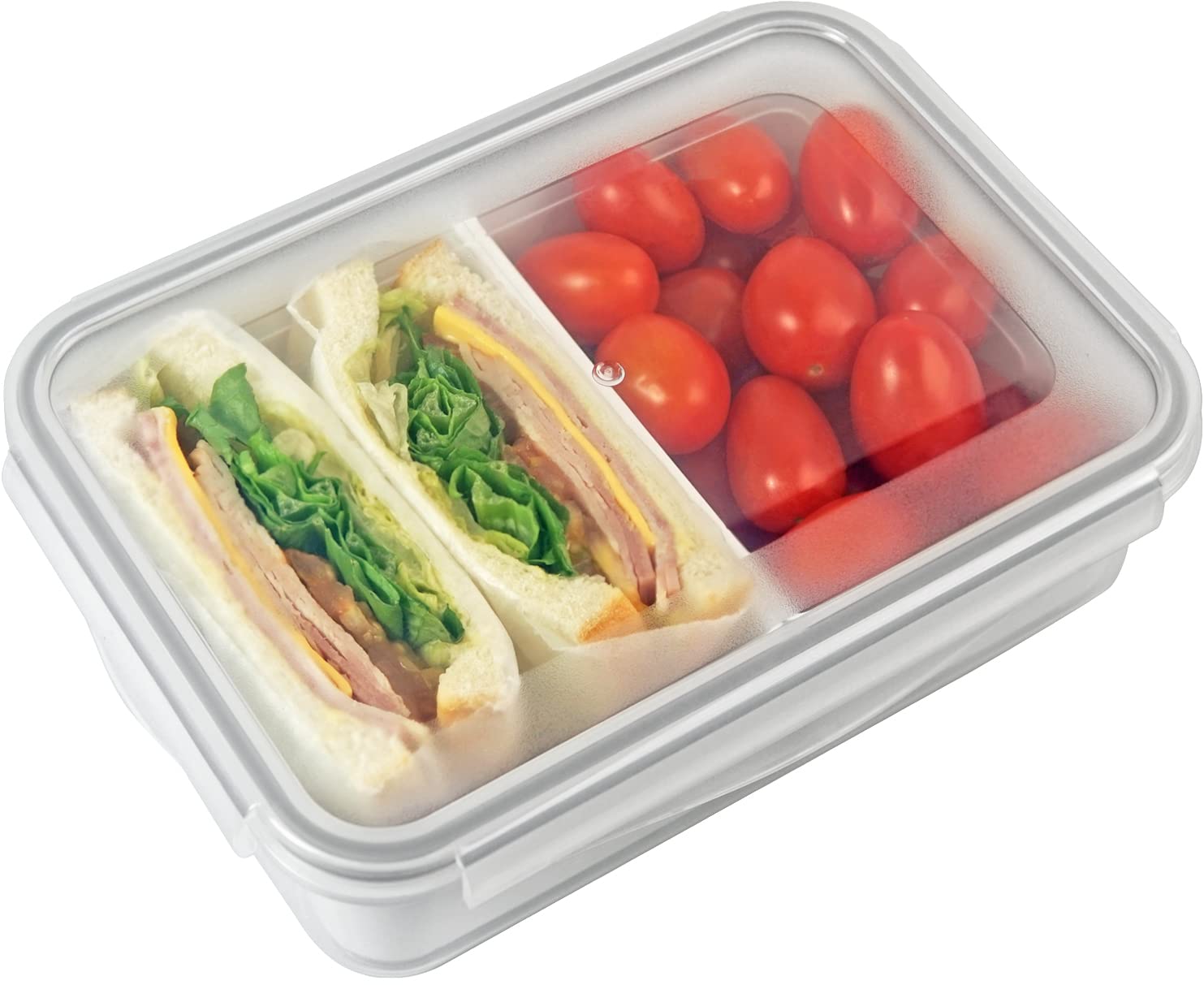 Carrotez Food Storage Container With 2 Removable Compartments, Food Prep Container With Airtight Lids, Portion Control Container
