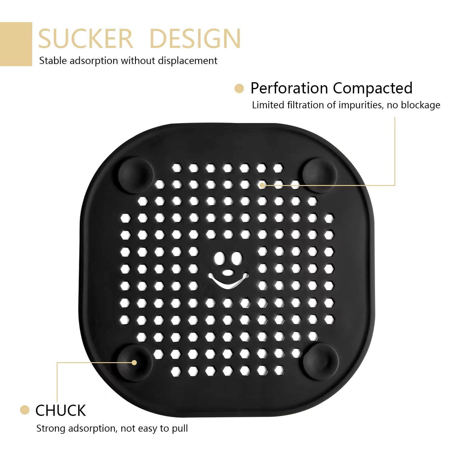 2 Pack Drain Hair Catcher Silicone Drain Cover Sink Drain Strainer Hair Stopper For Shower Kitchen Bathroom Tub Pure White