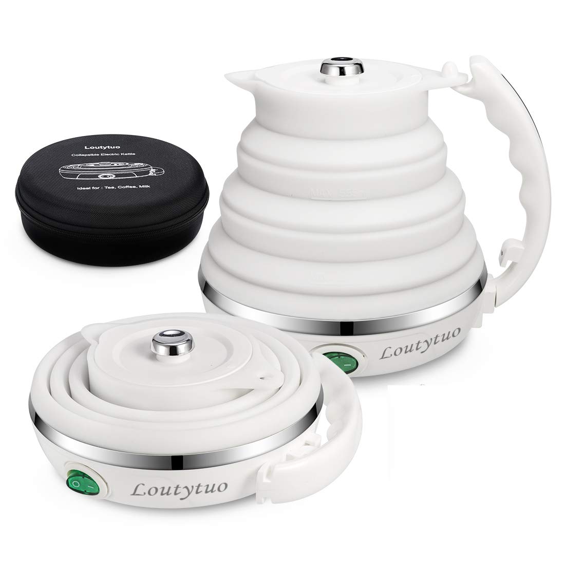 Ultrathin Upgraded Food Grade Silicone Travel Foldable Electric Kettle Boil Dry Protection Portable With Dual Voltage And Separa