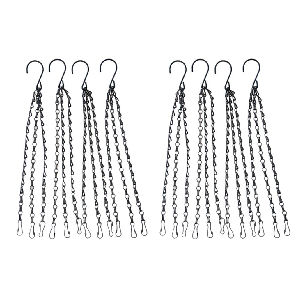 Merishopp 8Pcs Hanging Chains Flower Pot Basket Bird Feeders Ornaments Garden Hangers
