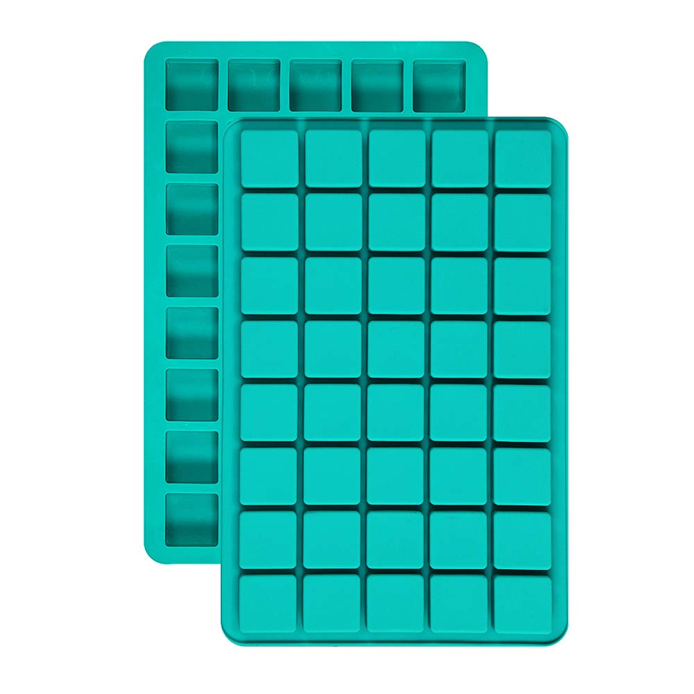 Difenlun Silicone Caramel Candy Molds, 2 Pack 40-Cavity Square Hard Candy Mold For Chocolate Truffles Gummy Jelly Truffles Prali