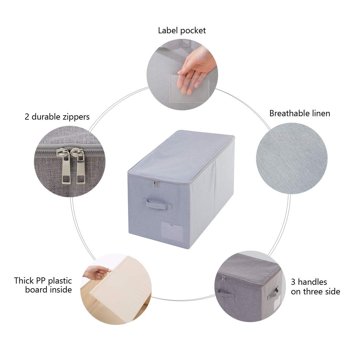 iwill CREATE PRO Pack of 2, Stackable Rigid Storage Containers, Good Size for Clothing, Blankets, Duvets, Pillows Organizer, Dus