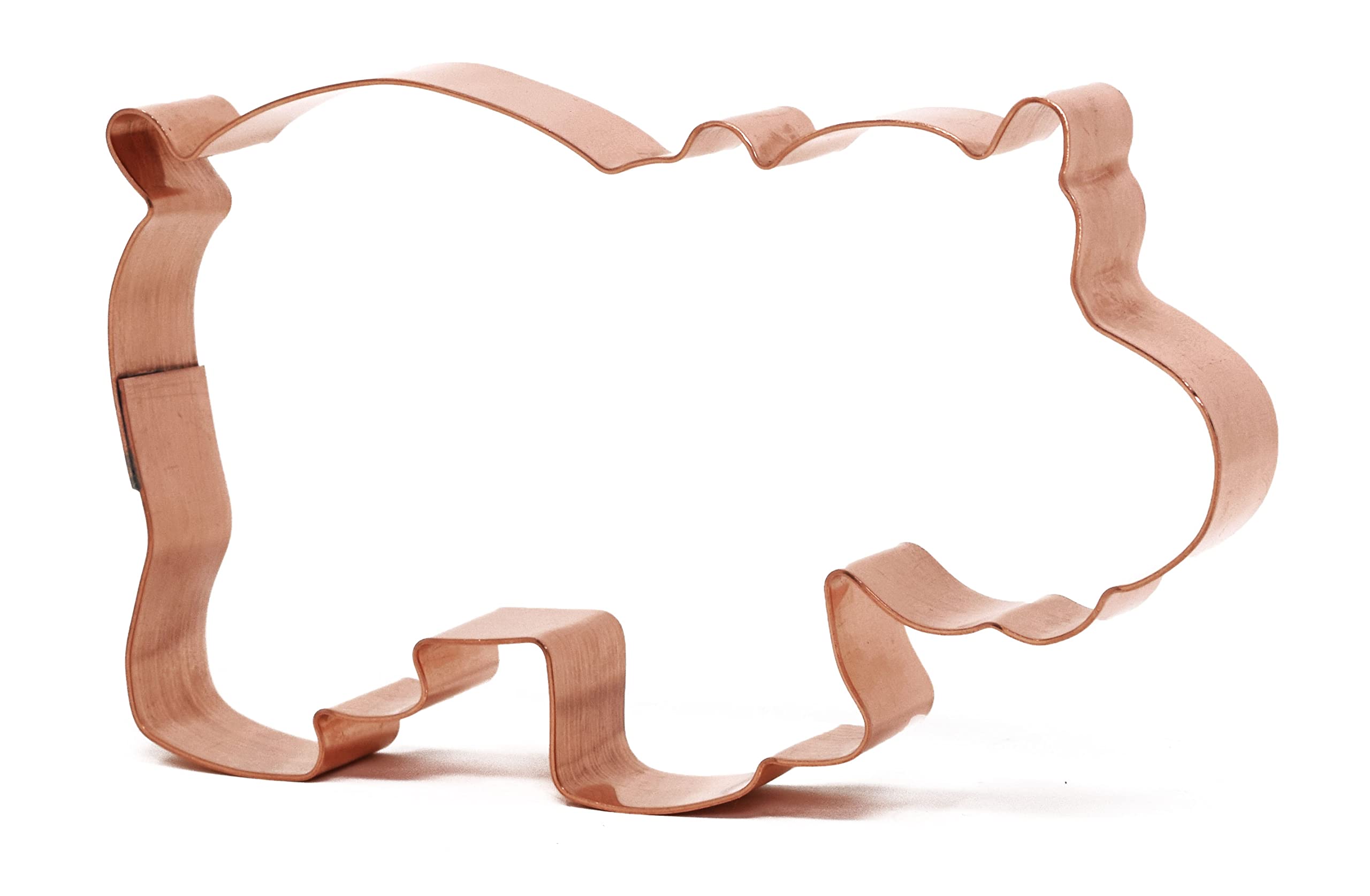 Cute Hippo Copper Hippopotamus Cookie Cutter - Handmade In The Usa