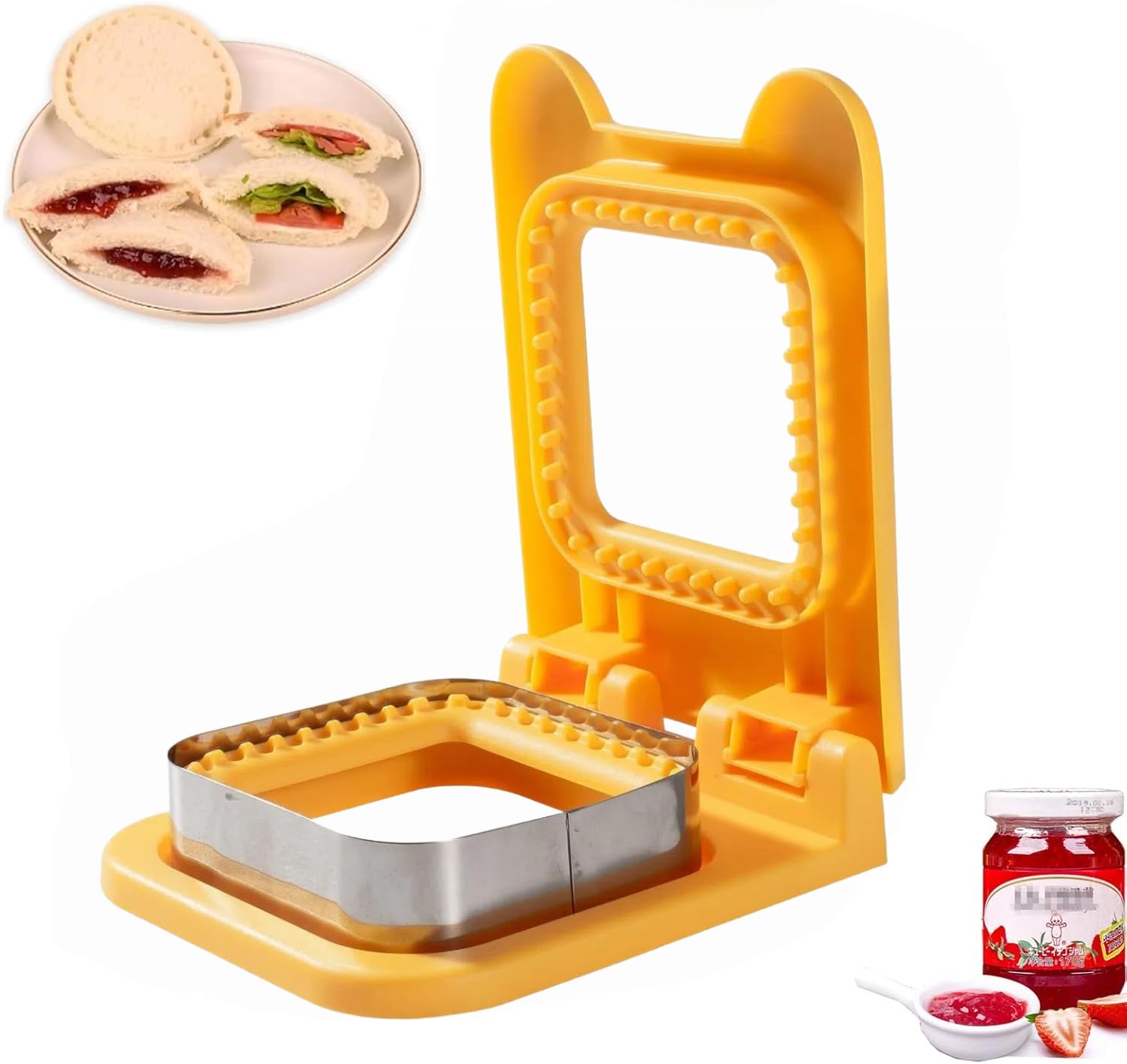 CHICHAUS Sandwich Cutter and Sealer, Square Pocket Sandwiches Maker, Uncrustables Maker, Sandwich Cutters for Kids Lunchables (