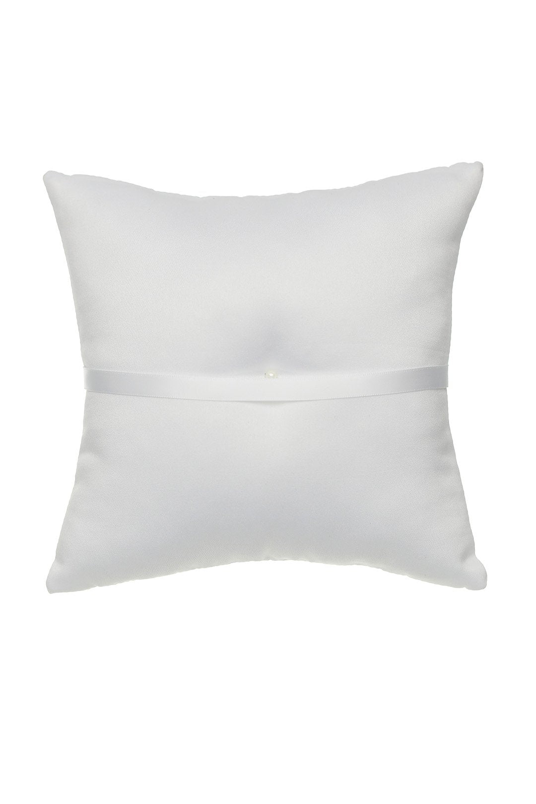 SAMKY Venus Jewelry Pearl Embroided Flower Leaves Wedding Ring Bearer Pillow 7 Inch x 7 Inch - White RP010W