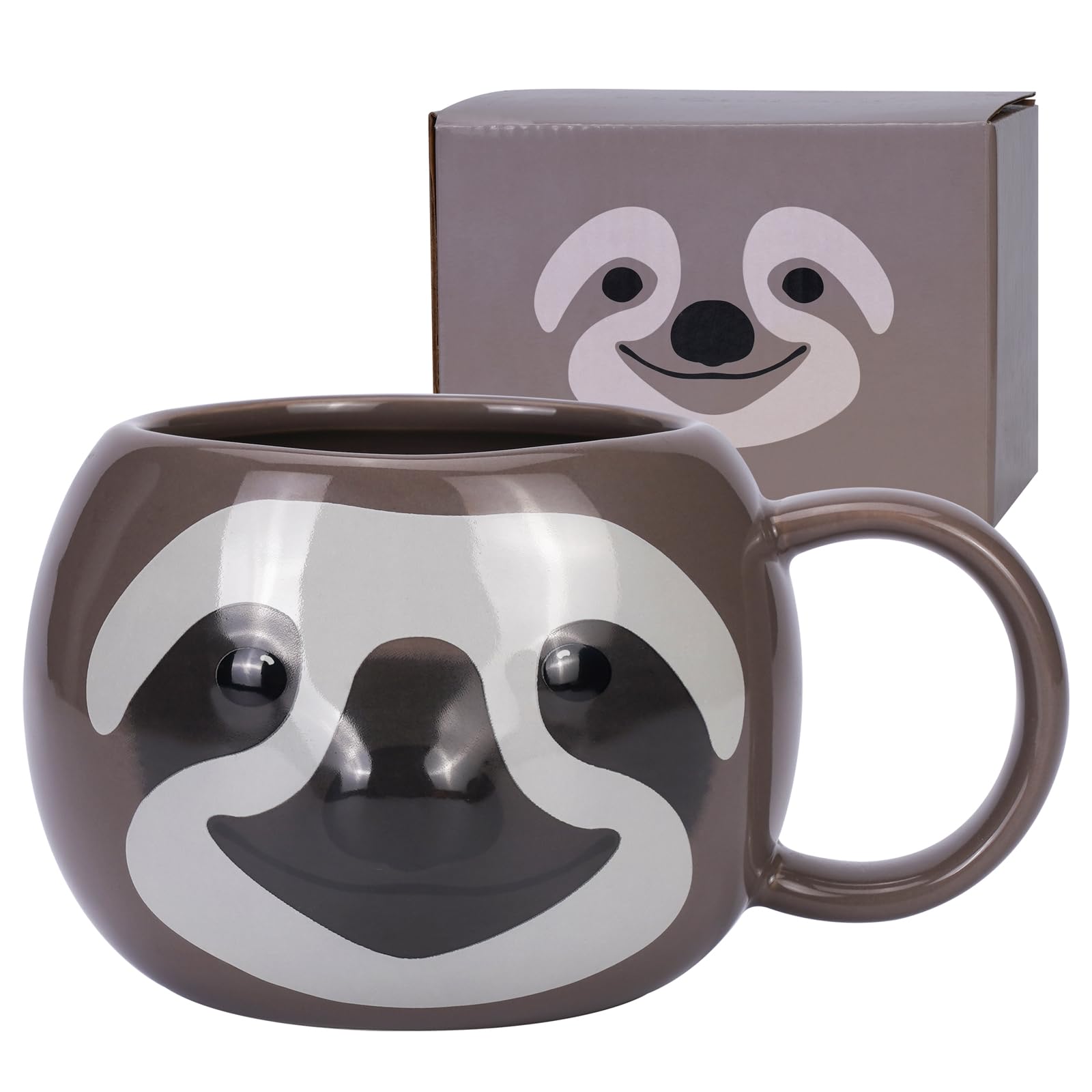 ToCooTo Sloth Mug 16 oz Ceramic Coffee Mug 3D Porcelain Tea Mug for Women Kawaii Cup Sloth Gifts for Women Christmas Gifts House