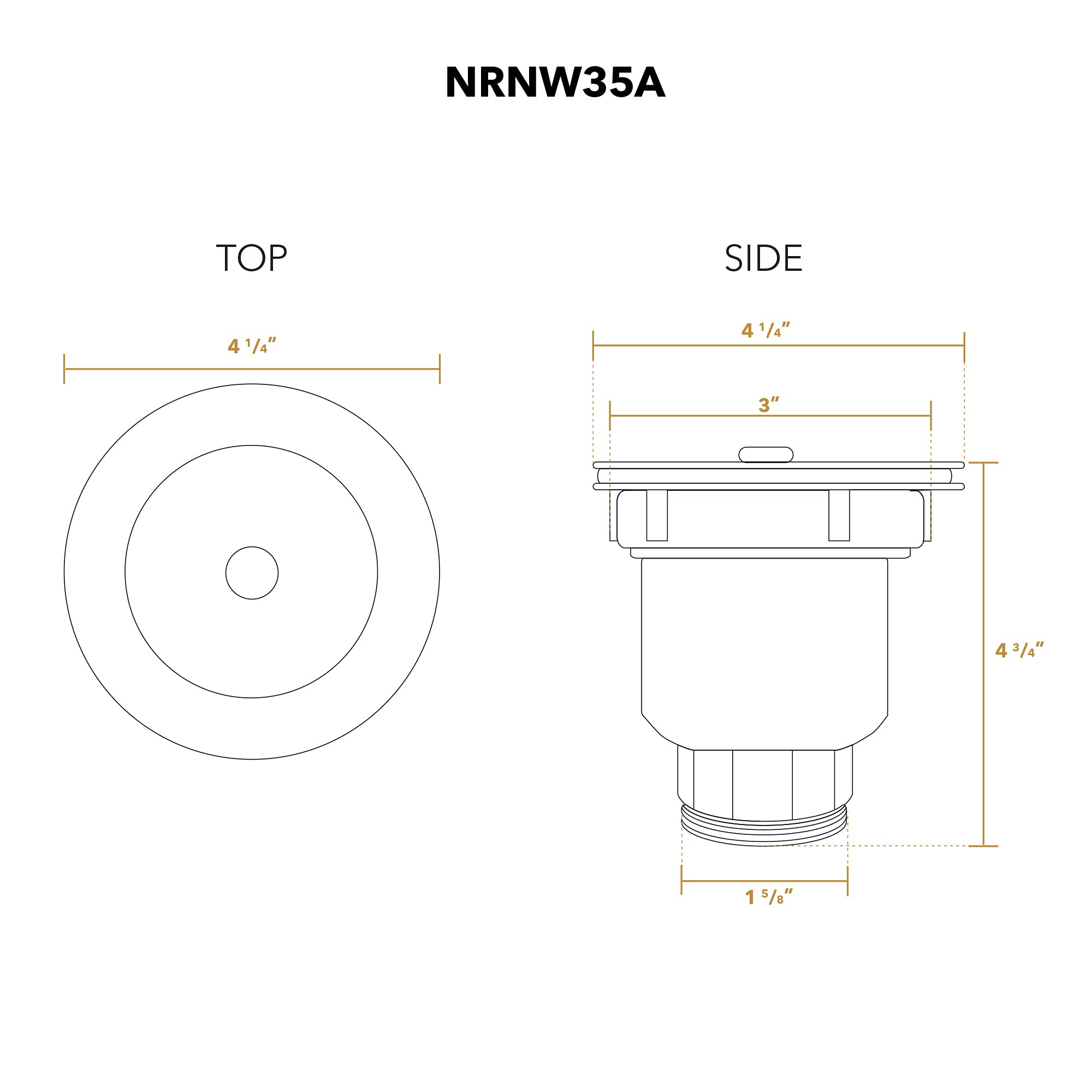 Whitehaus Nrnw35A-Ss 3-1/2-Inch Basket Strainer With Deep Removable Basket, Stainless Steel
