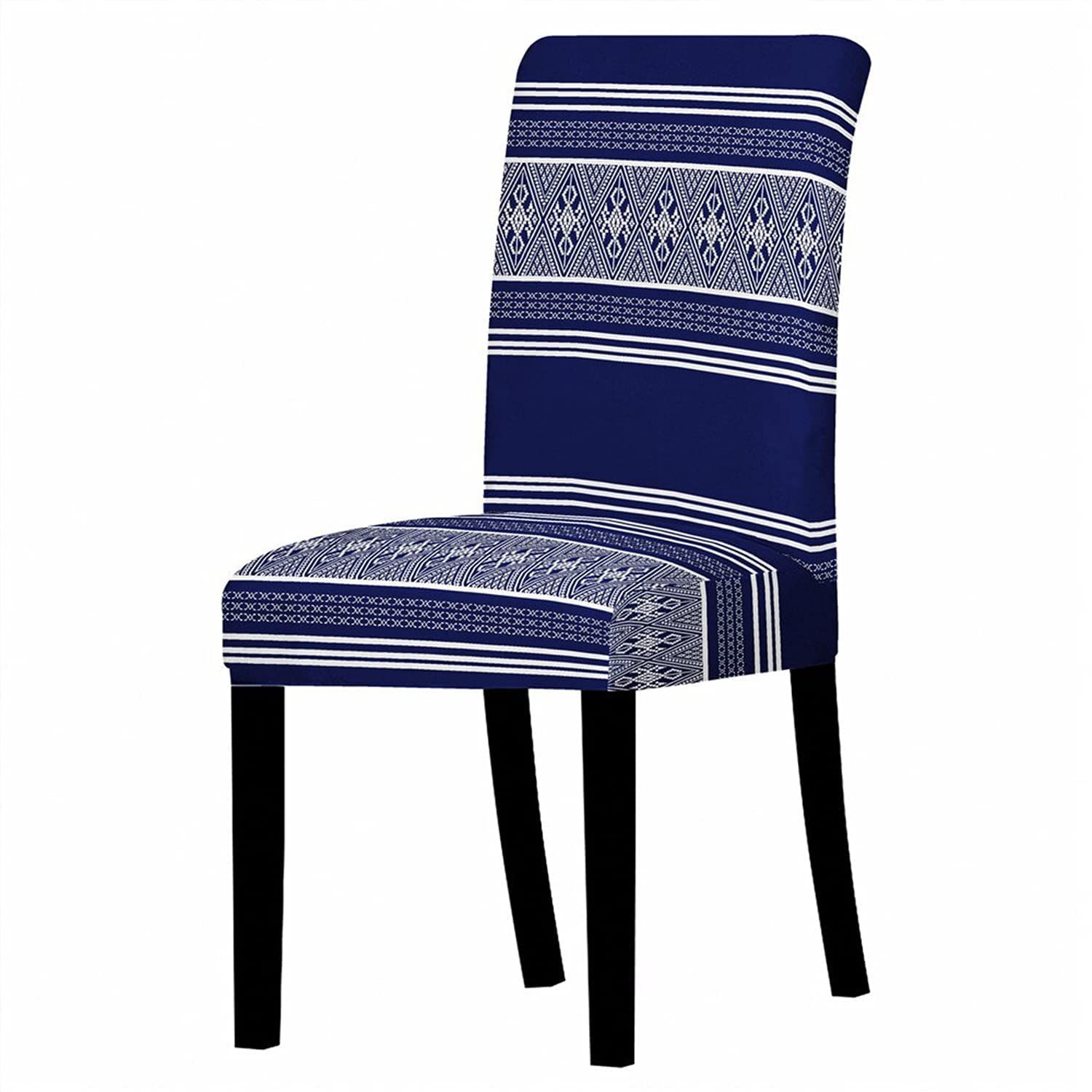 House Of Quirk Polyester Elastic Stretch Removable Washable Short Dining Chair Cover Protector Seat Slipcover (Mandala Blue)