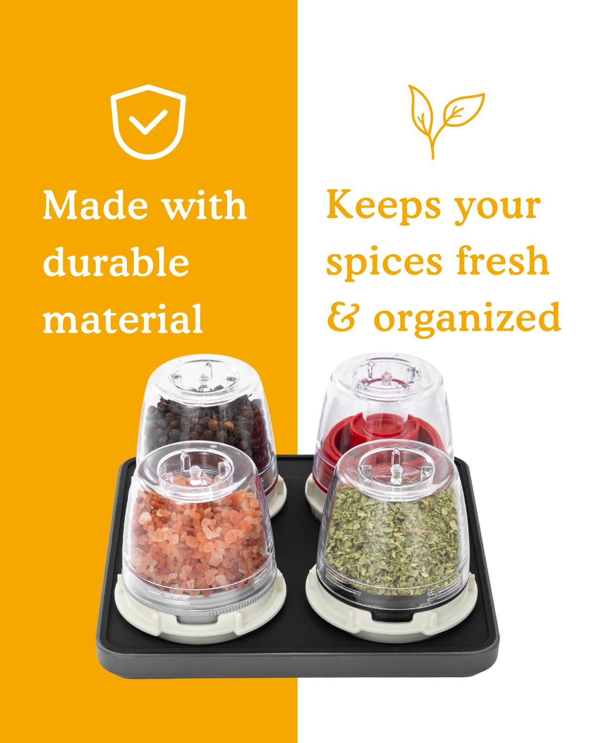 FinaMill Salt and Pepper Mill Tray, Stackable FinaPod Storage, Stylish Kitchen Accessories for Spice Grinder, Gift-Ready - Slate