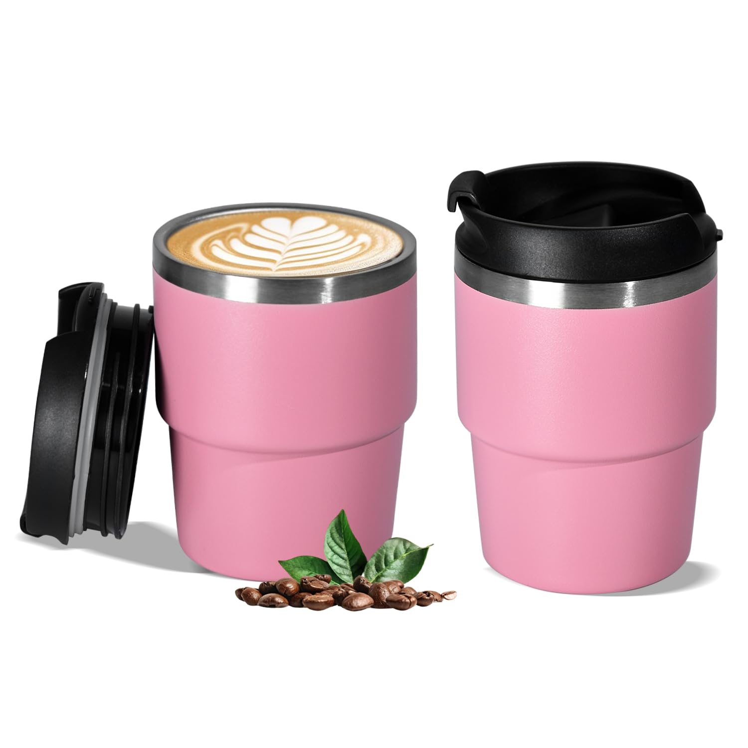 CHLJAR Espresso Cups, 6oz Insulated Espresso Cup Set of 2, Espresso Shot Cups, Stainless Steel Espresso Glasses, Stackable Mini 