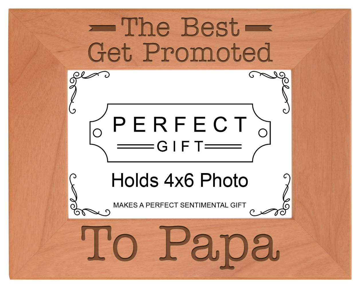 ThisWear Gift for Grandpa Best Get Promoted to Papa Natural Wood Engraved 4x6 Landscape Picture Frame Wood