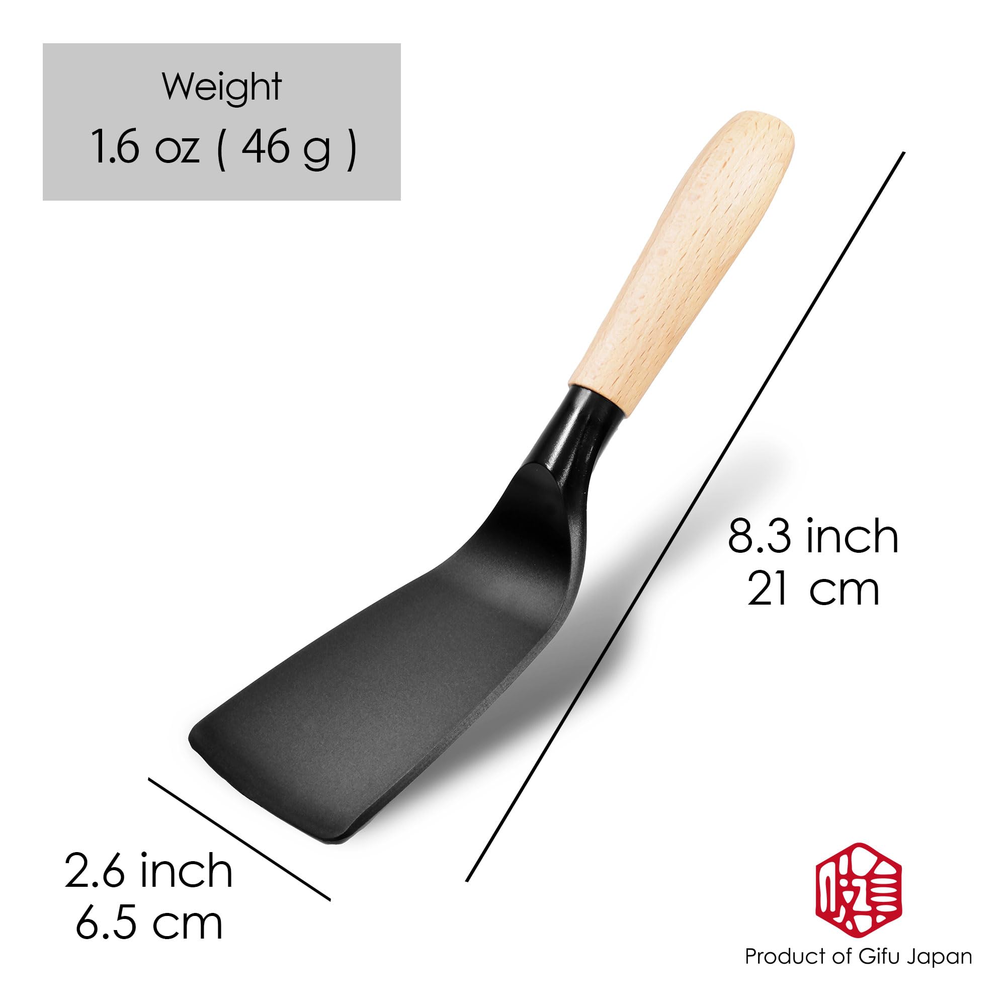 Short Spatula, Stylish Kitchen Tool, Flexible Non Stick Heat Resistant Nylon Turner Spatula, Wooden Short Handle Spatula, Cookin