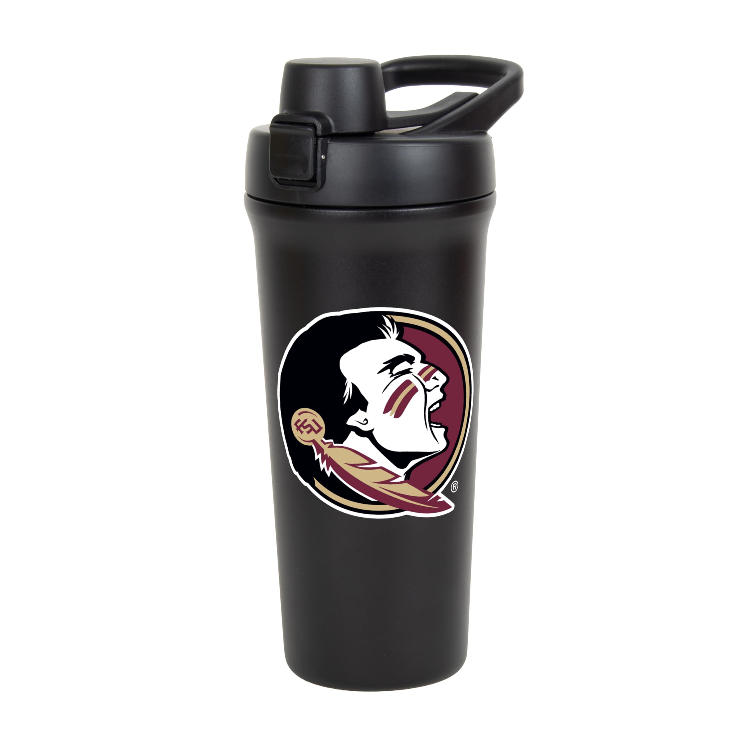 FANMATS NCAA Florida State Seminoles 26 oz Stainless Steel Shaker Bottle  LeakResistant FlipTop Lid | Sleek Team Design | Bui
