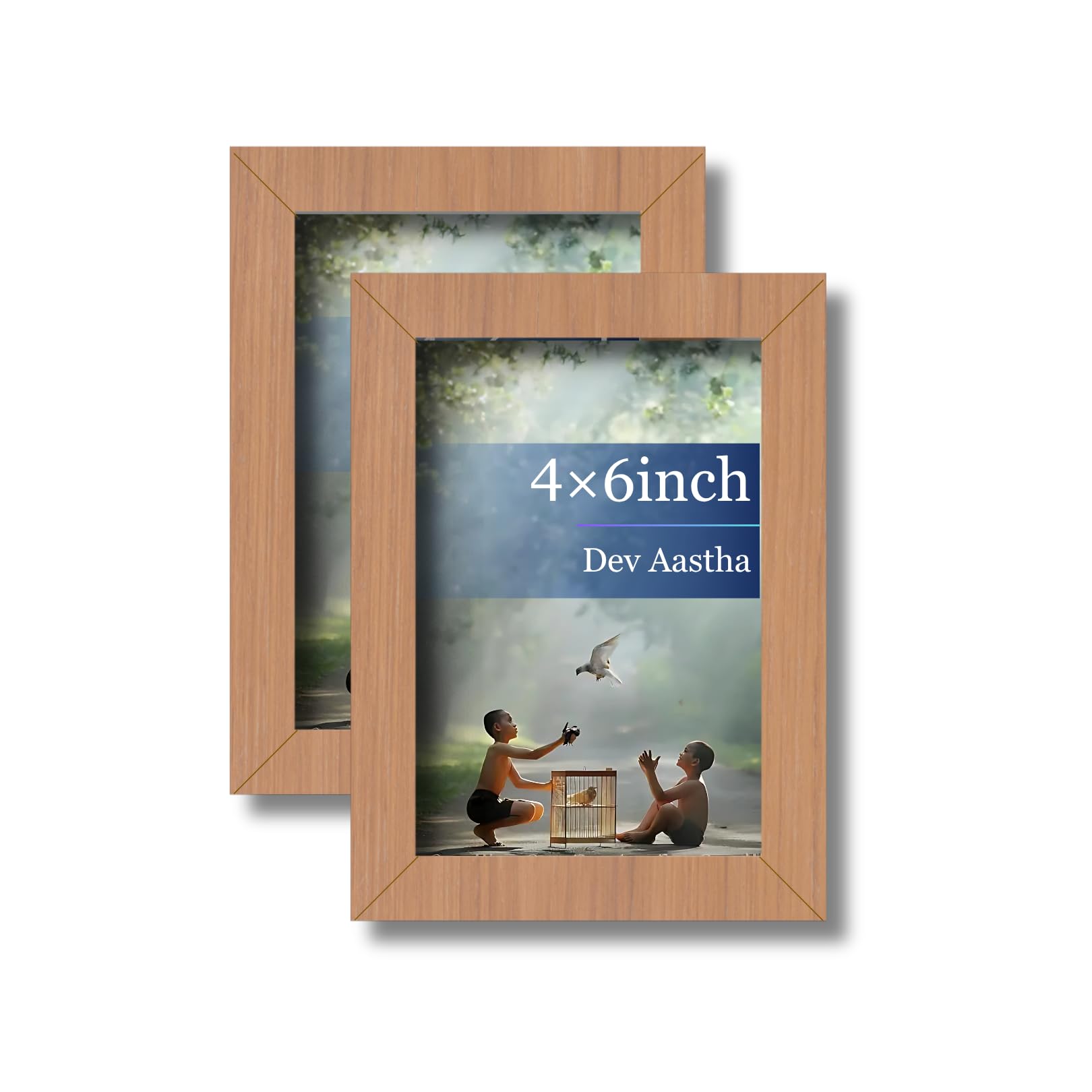 Dev Aastha Photo Frame For Wall Decoration Living Room | Pleix Glass Beige Frame Frames For Home/Office | Frames For Wall Decor 