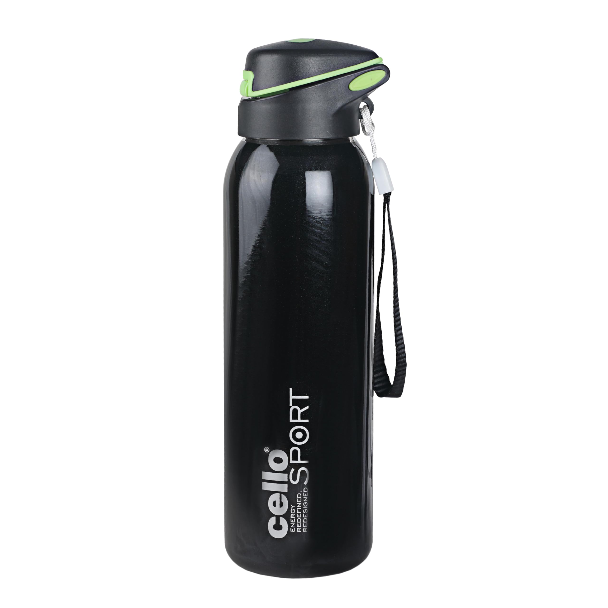 Cello Gym Star Thermosteel Flask, 650Ml, Black | 24 Hours Hot And Cold Flask | Leak Proof | Office Bottle | Sports | Home | Kitc