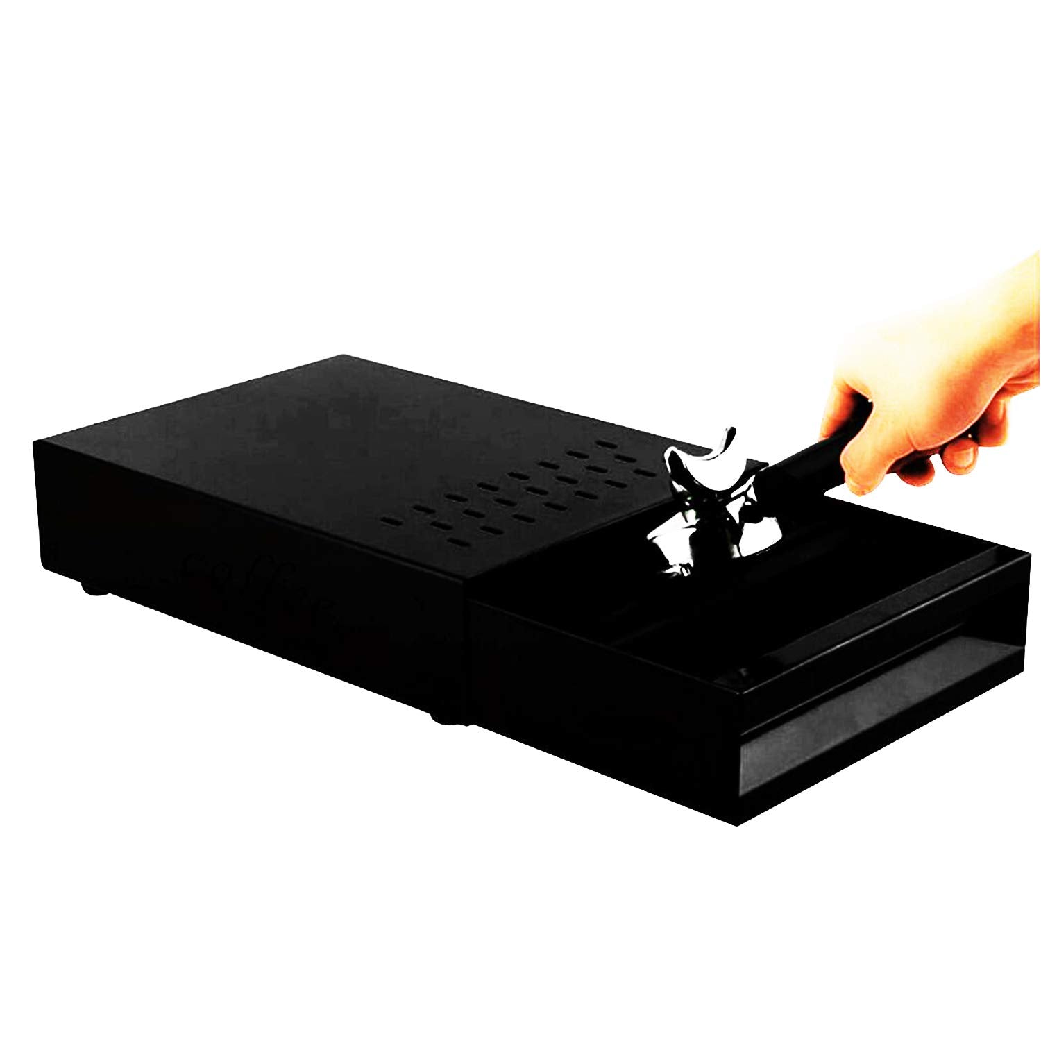 Coffee Knock Box Espresso Knocker Drawer (Black)
