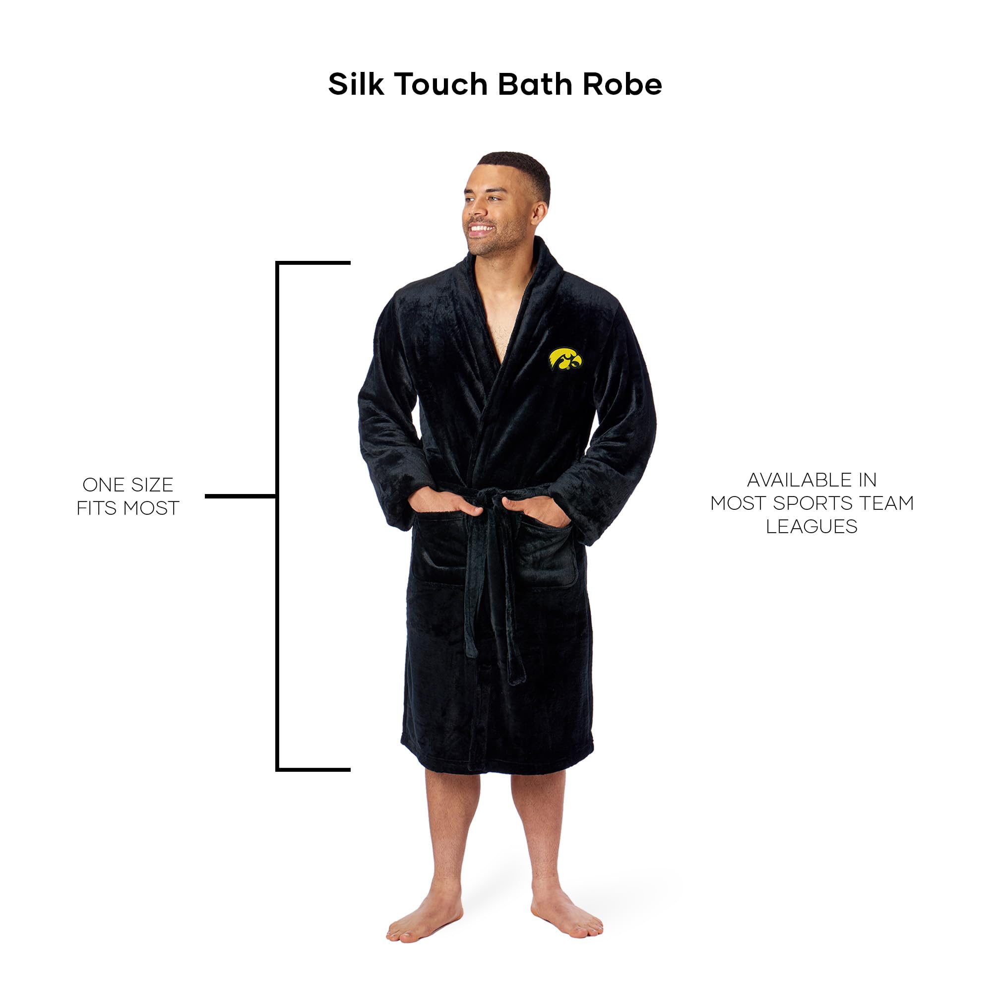 Iowa Official Collegiate Men'S L/Xl Silk Touch Bath Robe(D0102Hp31Ig.)