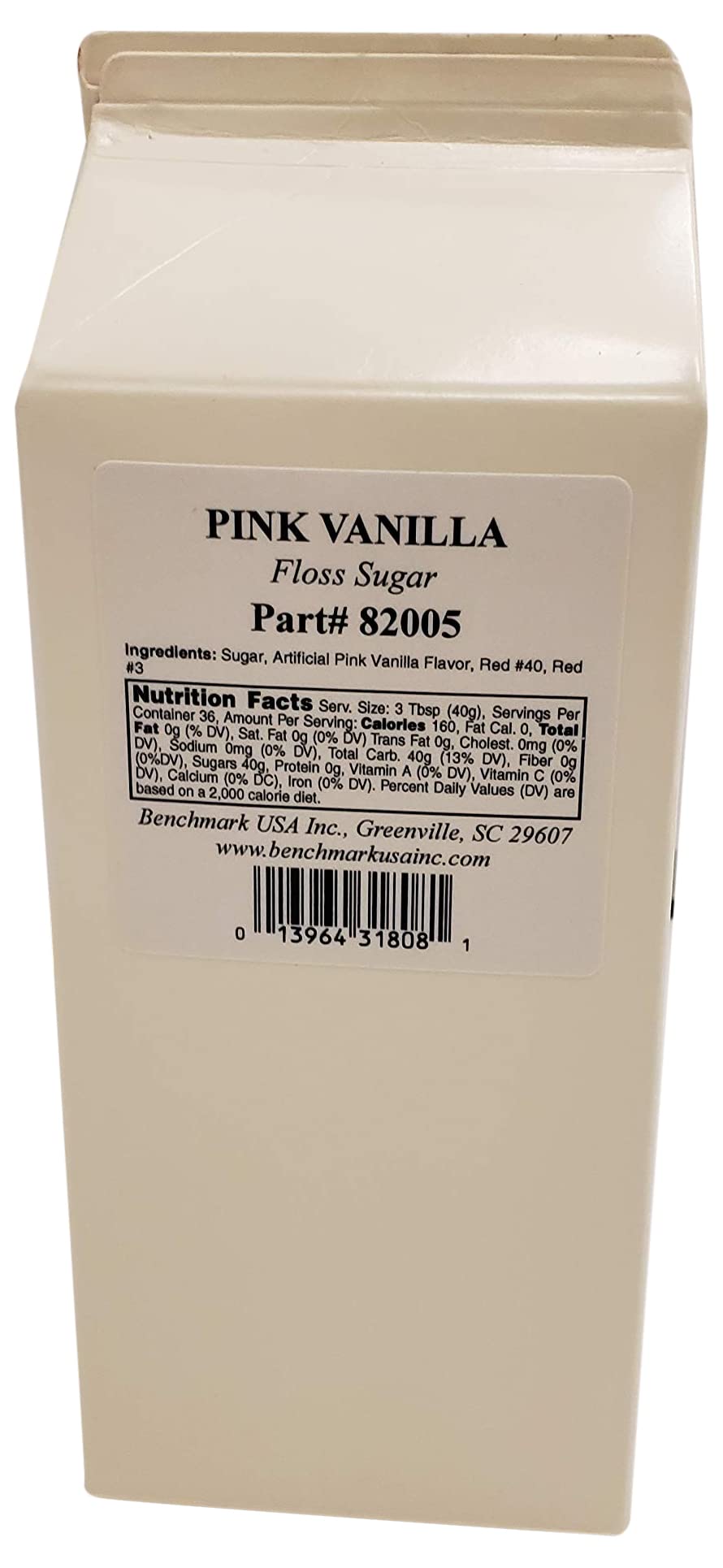 Benchmark USA 82005 Cotton Candy Floss, 3.25 lb., Pink Vanilla