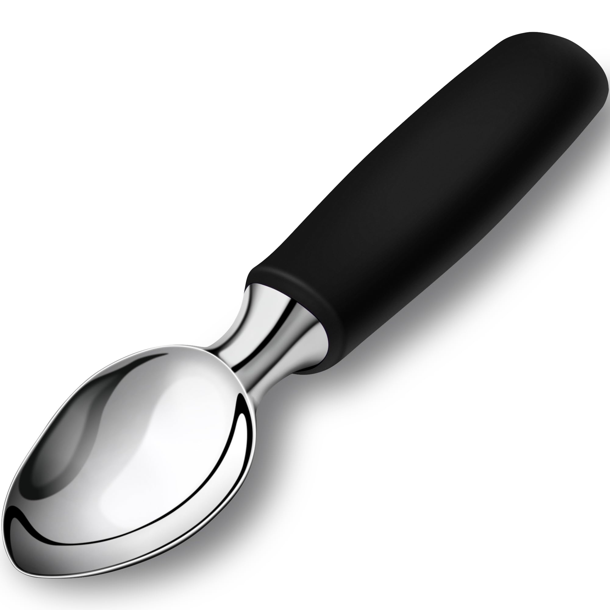 Urbanstrive Ice Cream Scoop Stainless Steel, Ice Cream Scooper Professional Large Ice Cream Scoops With Non-Slip Rubber Handle,