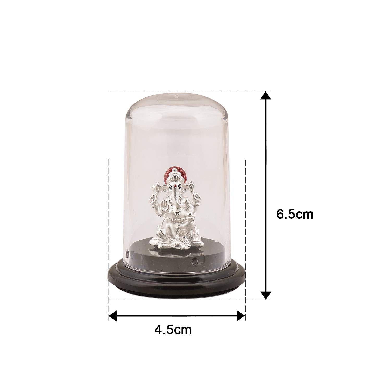 Silverwala 999 Pure Silver Ganesha Idol With Acrylic Base- Silver, Fantasy, 6.5 Cm, 4.5 Cm, 6.5 Cm