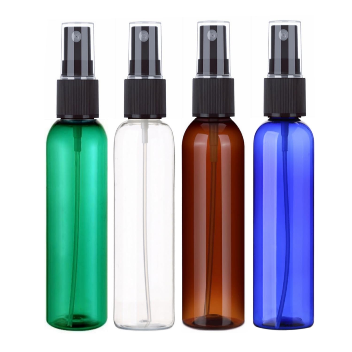 Sinide Spray Bottles 60 Ml / 2 Oz, 4 Pack Empty Fine Mist Plastic Mini Travel Bottle Set, Portable Refillable Makeup Sprayer Con