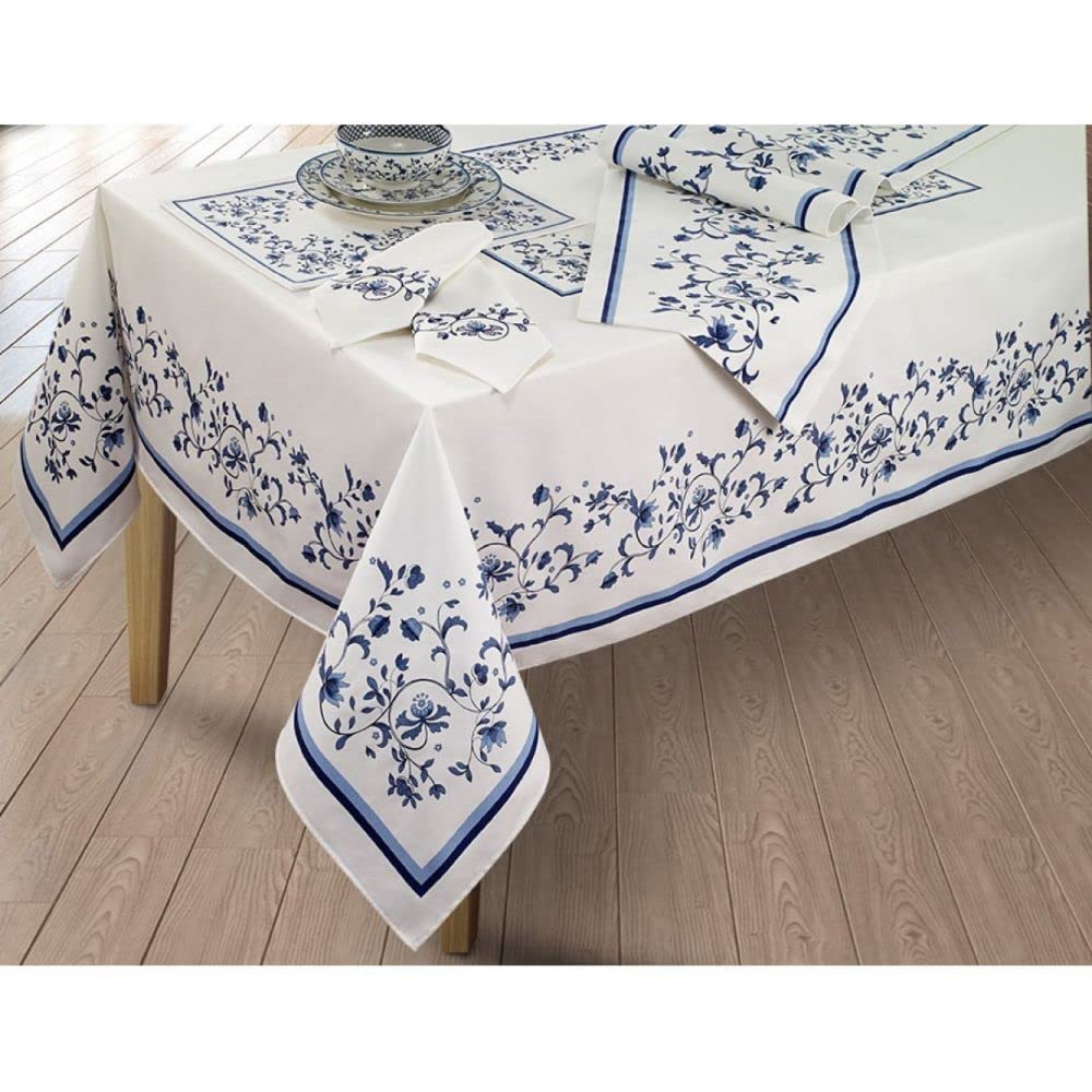 Spode - Table Cloth, Rectangular Table Cloth, Stylish Home Decor (Portofino Blue, 60x 84)