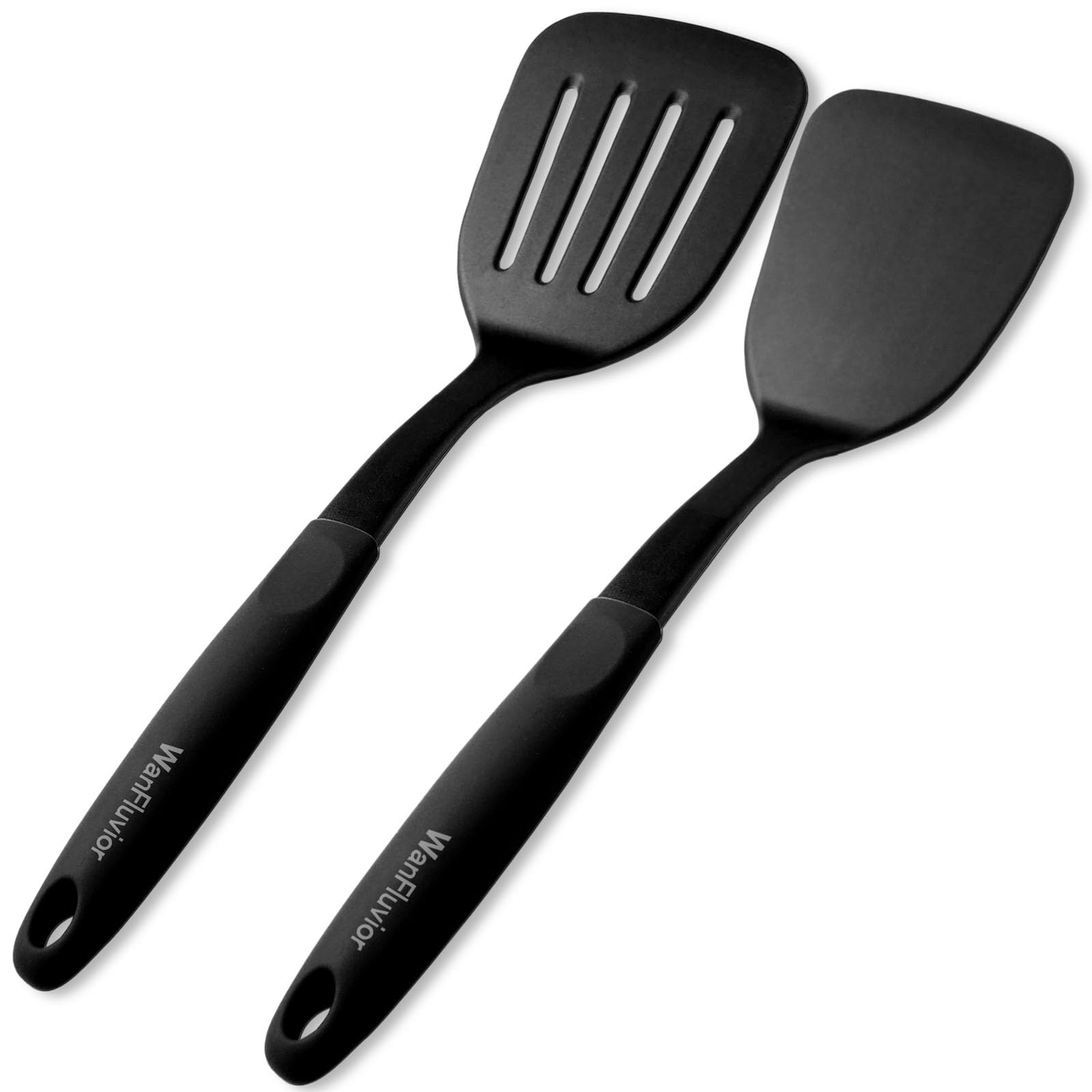 Spatula Set, 2 Pack Nylon Kitchen Spatula, Solid & Slotted Spatulas