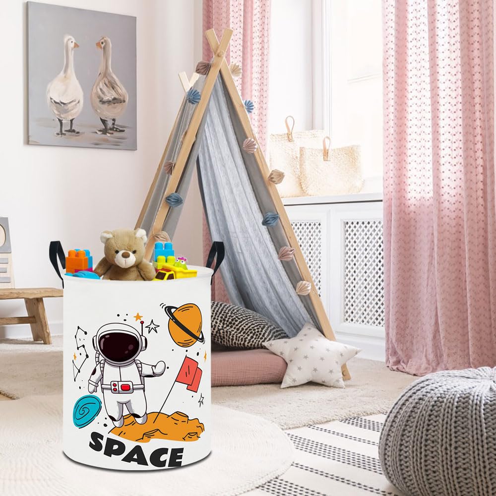 Hkec 19.7 Laundry Basket,Kids Dirty Clothes Hamper,Waterproof Toys Storage Bin,Room Decor,Gift Baskets,Nursery Hamper(Space)