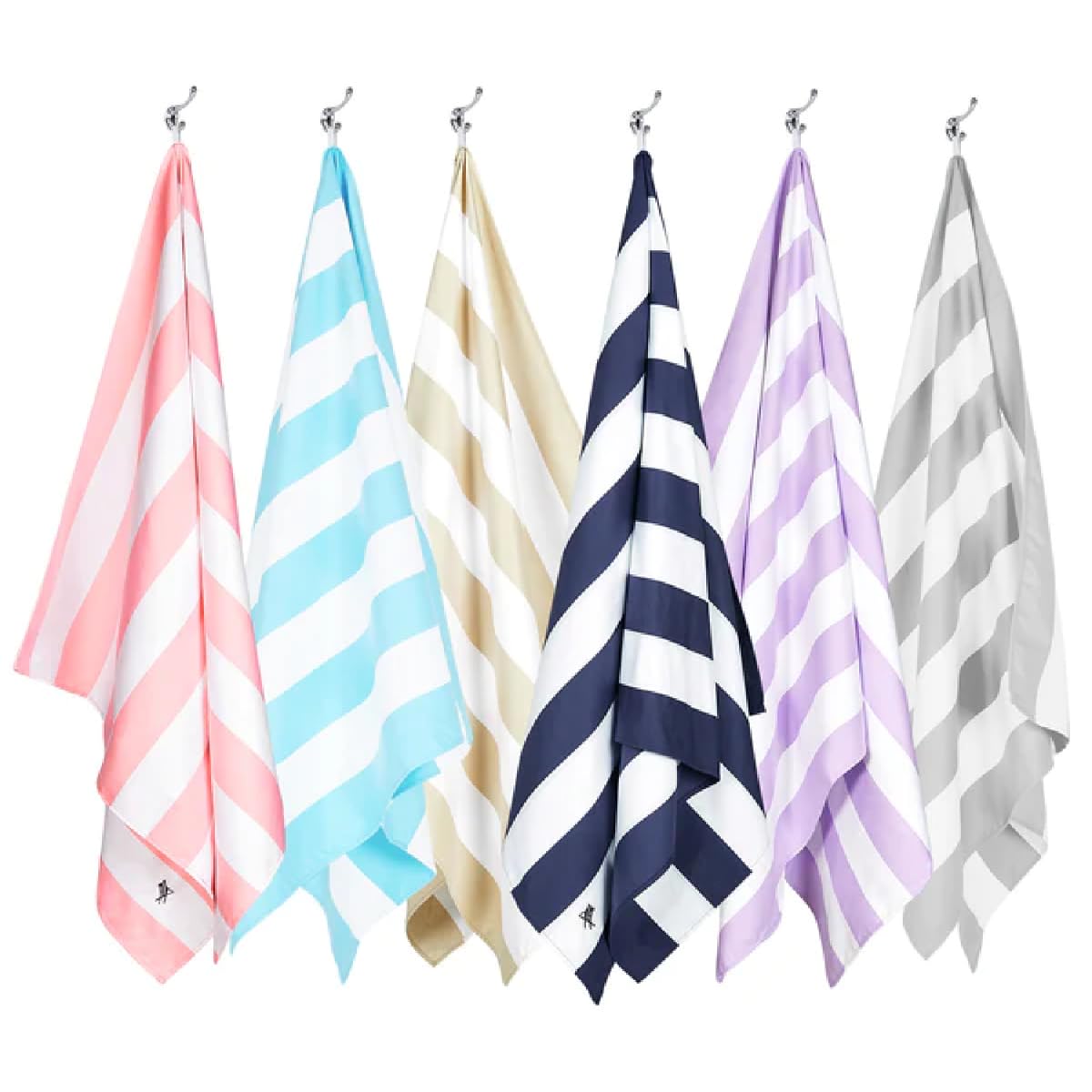 Dock & Bay Beach Towel - Quick Dry, Sand Free - Compact, Lightweight - 100% Recycled - Includes Bag - Cabana - Set Of 6 - Extra