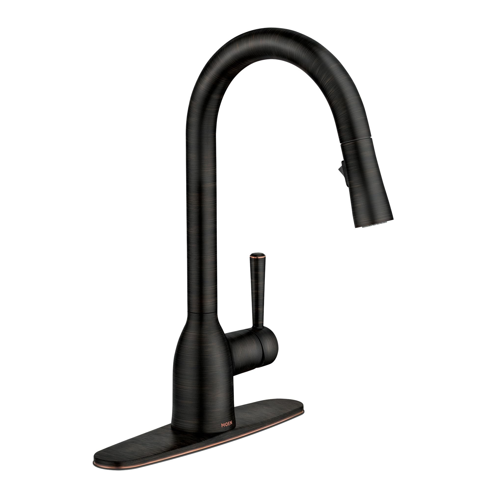 Moen Adler Mediterranean Bronze One-Handle High Arc Pulldown Kitchen Faucet With Power Clean - Kitchen Sink Faucet With Pull Dow