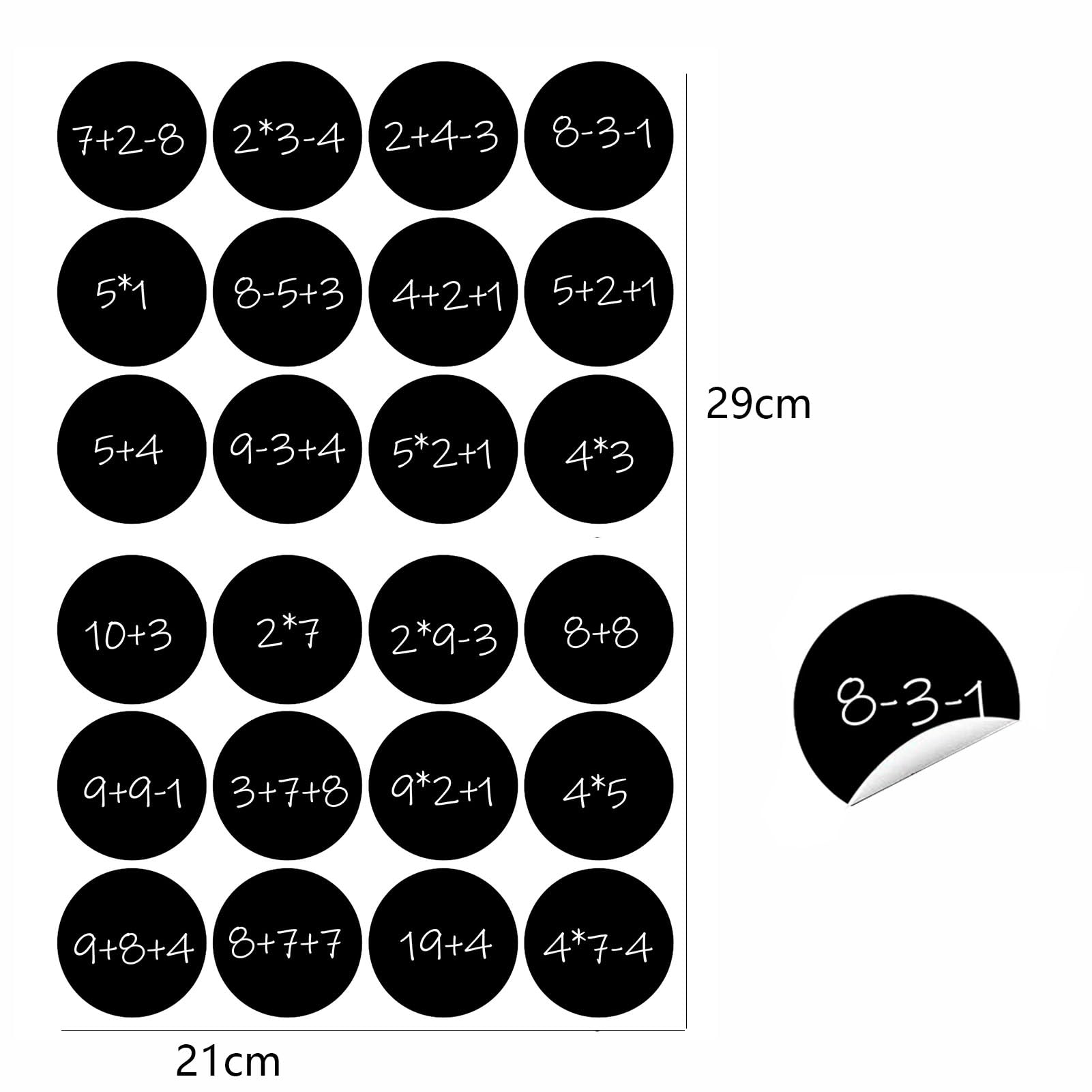 HERZWILD 6 Sets Christmas Advent Calendar Numbers Sticker Square Gift Stickers 1-24 Christmas Number Stickers for Xmas Countdown