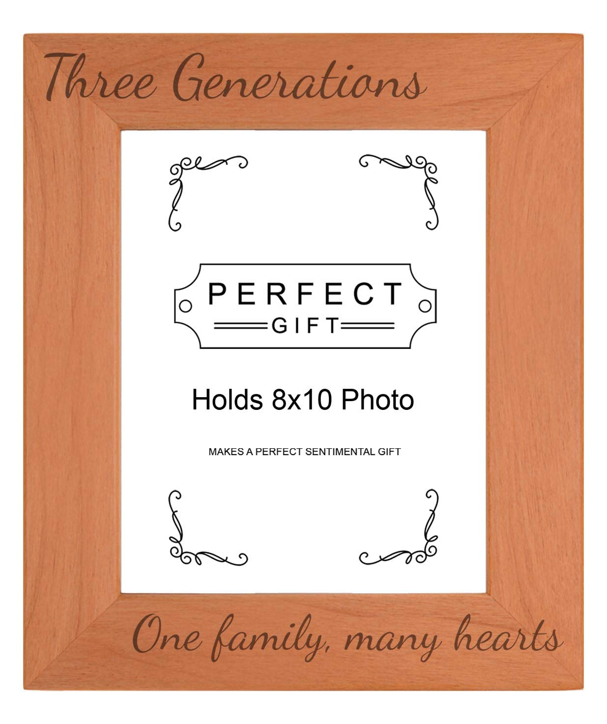 Gifts For All By Rachel Olevia Sentimental Photo Frame Three Generations One Family Many Hearts Wood Engraved 8x10 Portrait Pict