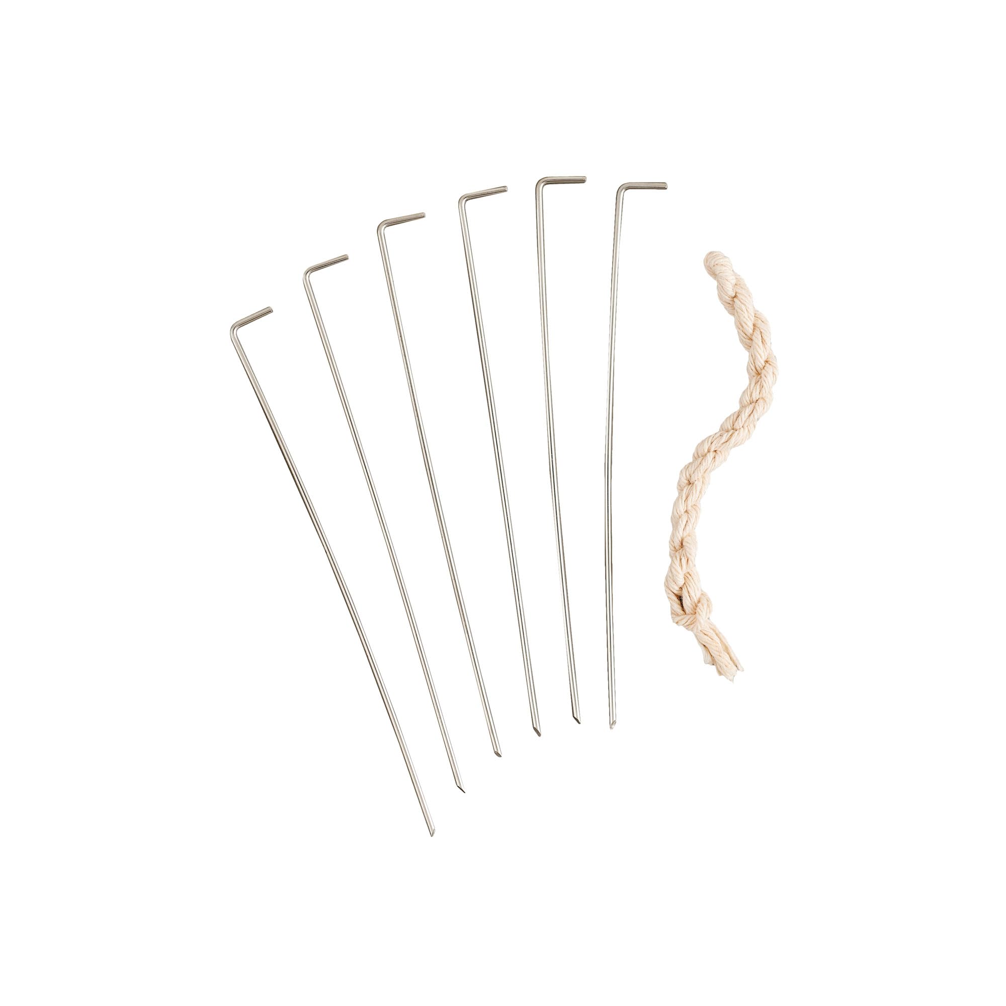 HIC Kitchen Turkey Lacer Kit, Cotton Butchers Twine & Reusable Stainless Steel Pins, Secure Stuffing, Easy-Pull, Oven Safe, Idea