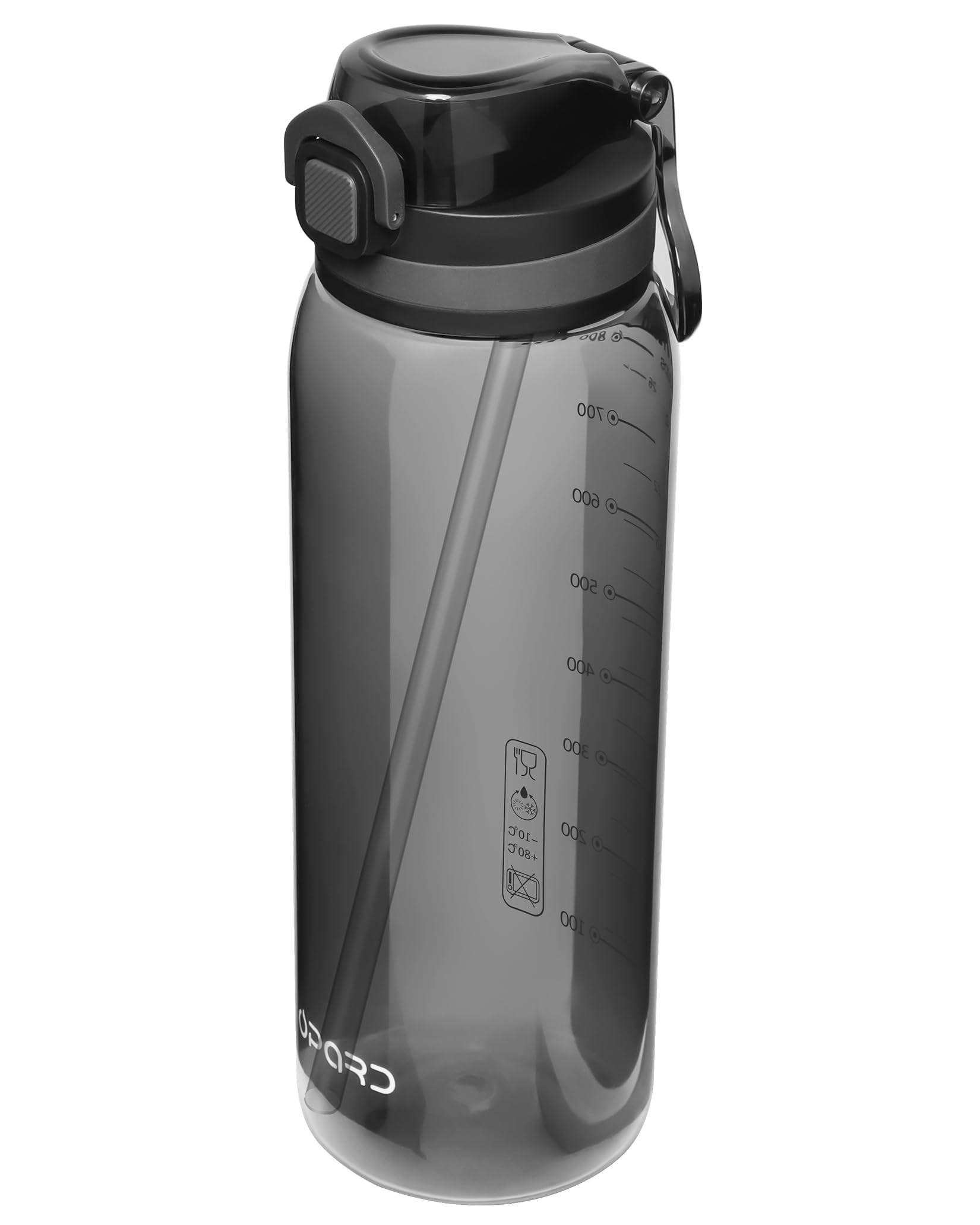 Opard Peak 1000 ml/34 oz Water Bottle with Straw Cap, BPA-Free, Leak Proof Flip Top Bottle