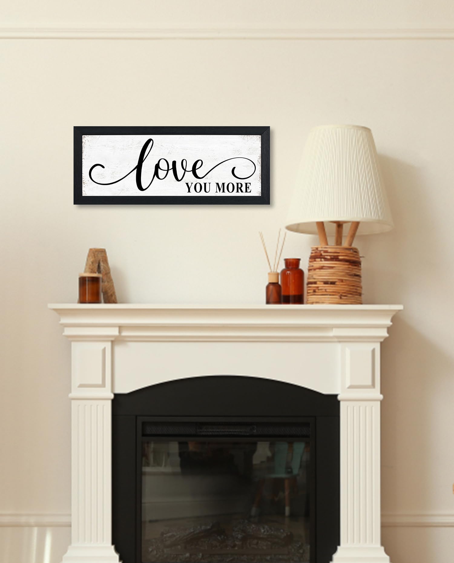 Love You More Sign Wall Decor: Love Quotes Wall Art Modern Master Bedroom Signs Wall Decor Above Bed Framed Aesthetic Farmhouse