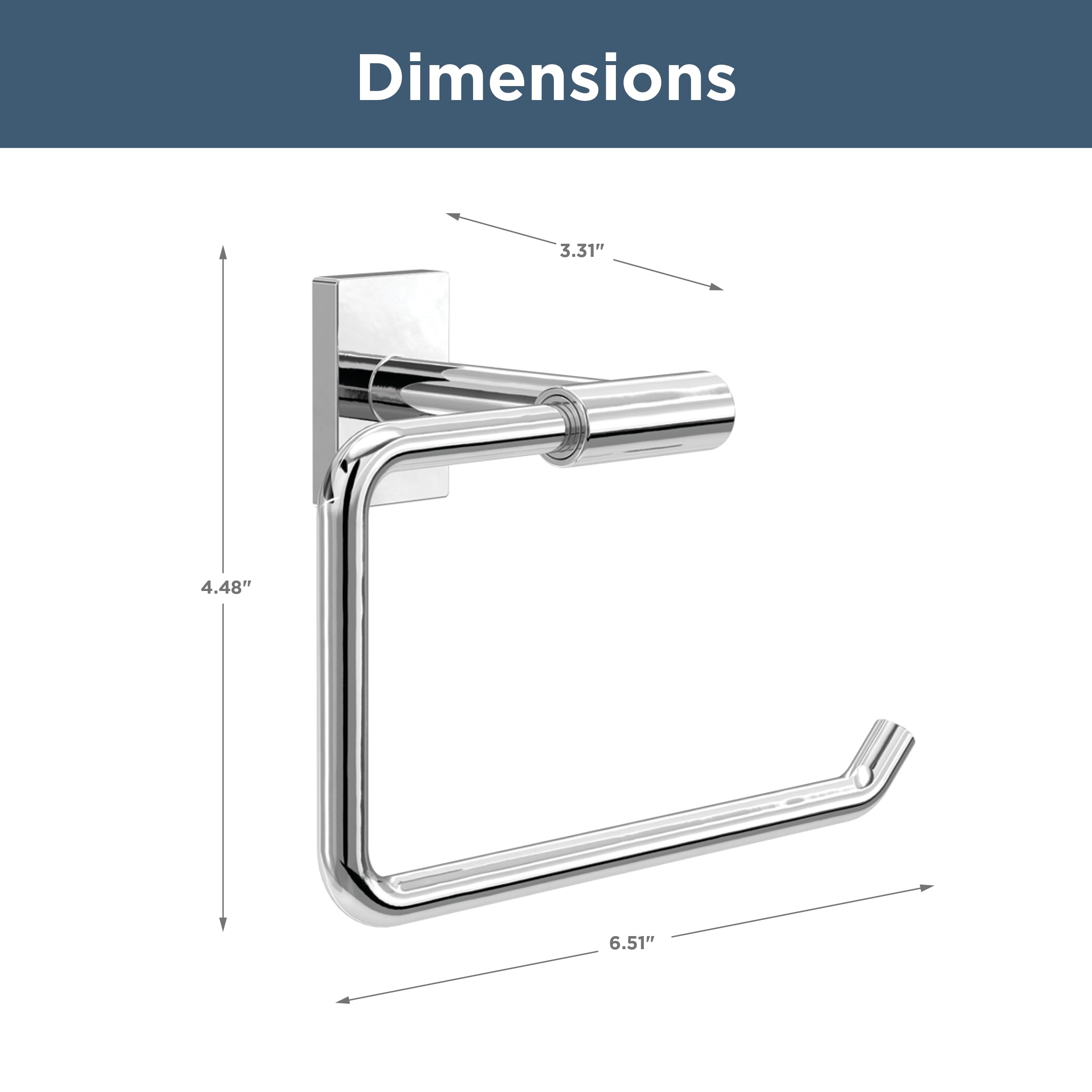 Franklin Brass Hartwell (1-Pack) Toilet Paper Holder, Euro Single Post Tissue Roll Wall Mount Tp Storage, Polished Chrome Bathro