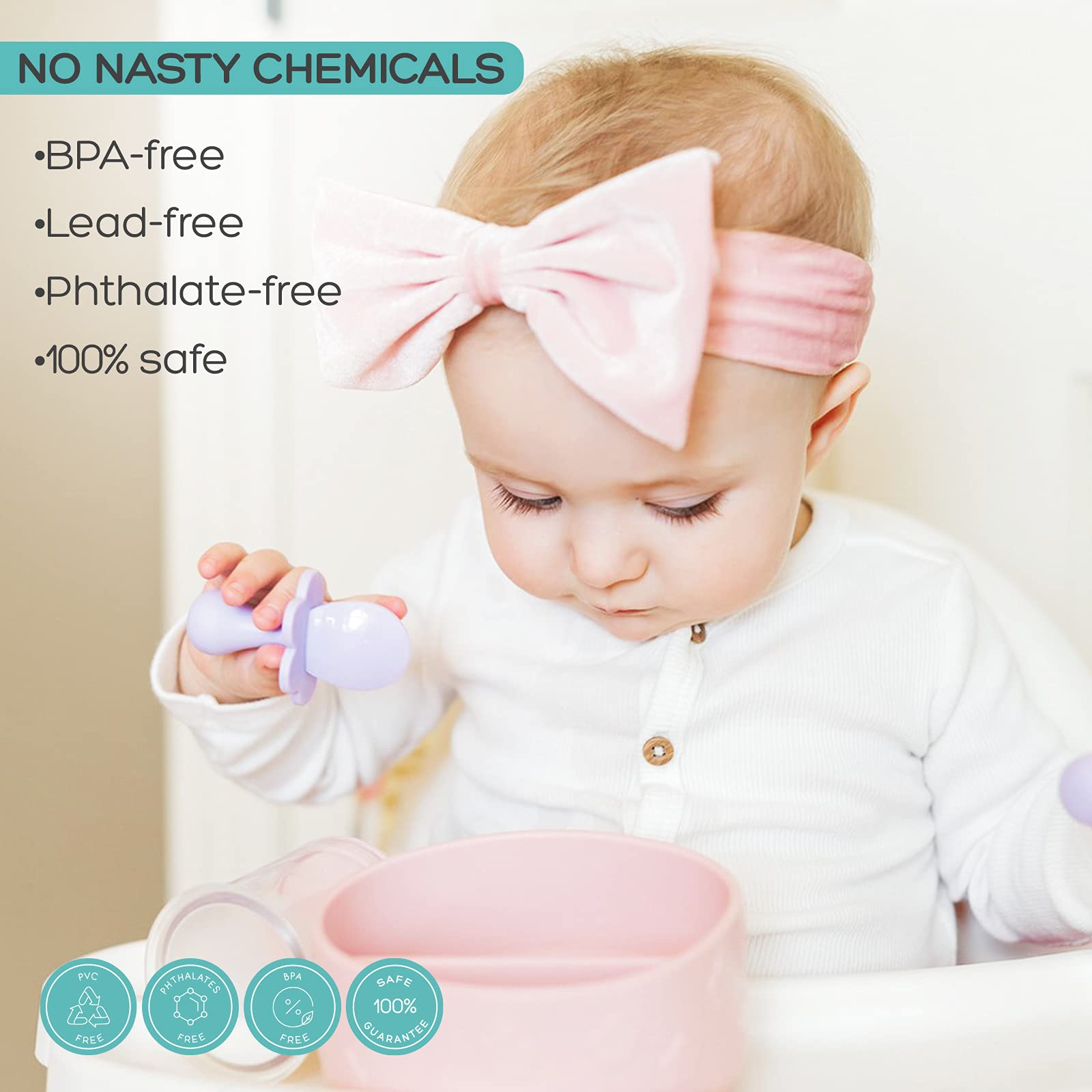 Grabease Toddler Utensils Toddler Spoons and Forks Baby Silverware Baby Self Feeding Utensils, BPA-Free & Phthalate-Free for Bab