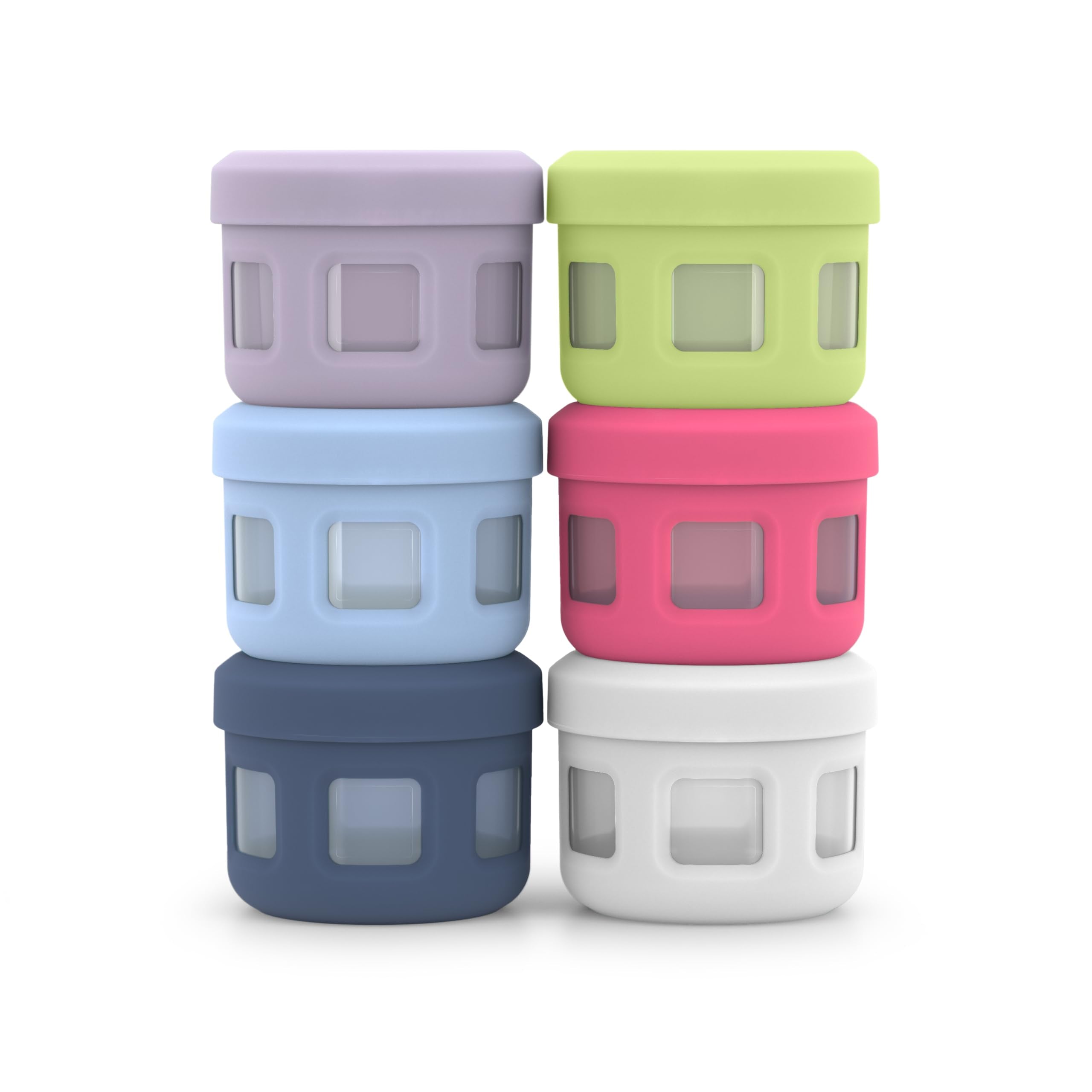 Ello Reusable Plastic Condiment Containers 4oz each with Screw-on Leak Proof Lid 6 Pack | Perfect for Salad Dressing Sauce Dips 