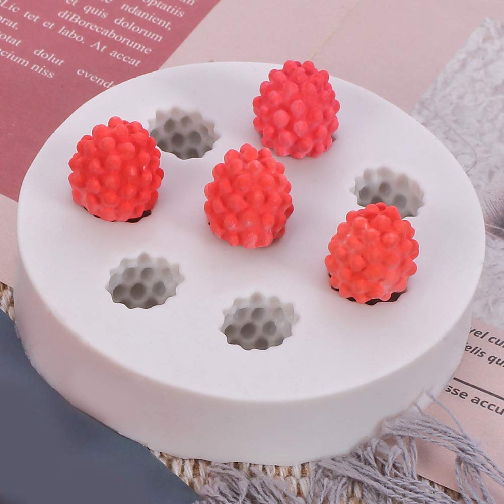 Moldfun 2Pcs Blueberry Raspberry Silicone Fondant Mold Mulberry Mold For Chocolate Candy Cupcake Cake Decoration Handmade Diy Re