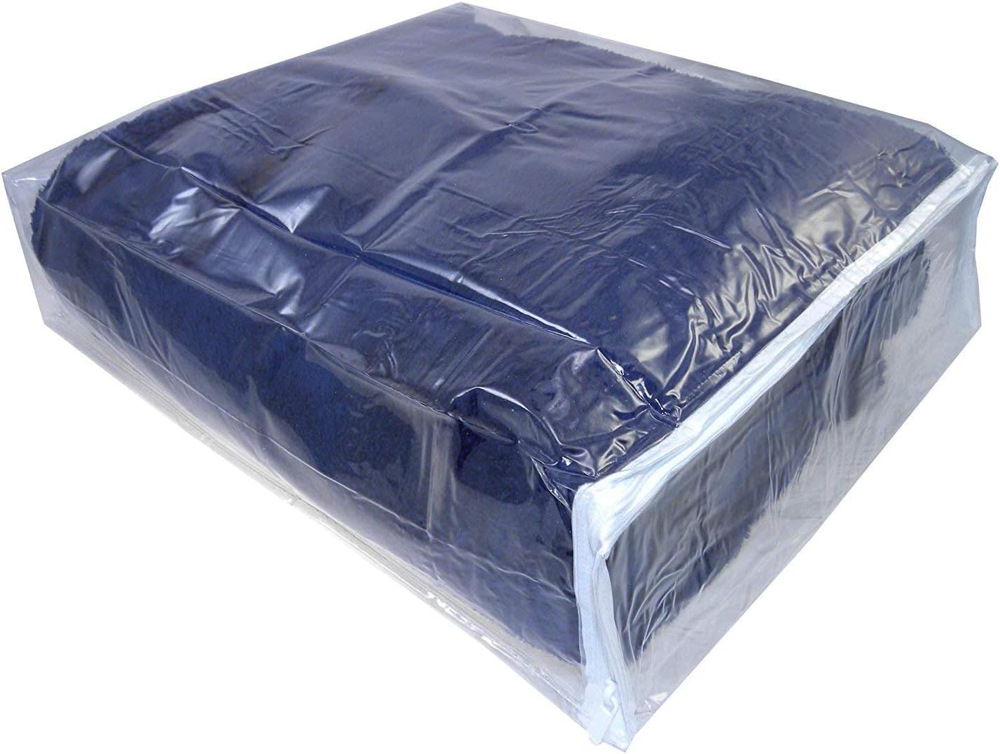 Clear Vinyl Zippered Blanket Storage Bags 15X18X5 Inch Set Of 5