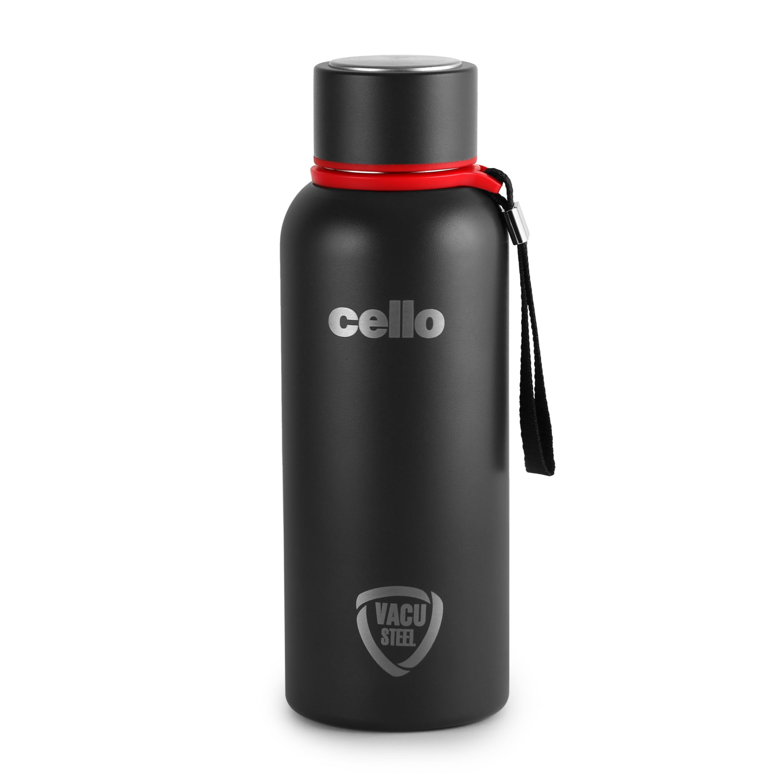 Cello Duro Kent Thermosteel Flask with DTP Coating, 550ml, Black | 24 Hours Hot and Cold Stainless Steel Bottle | Flask for Tea 