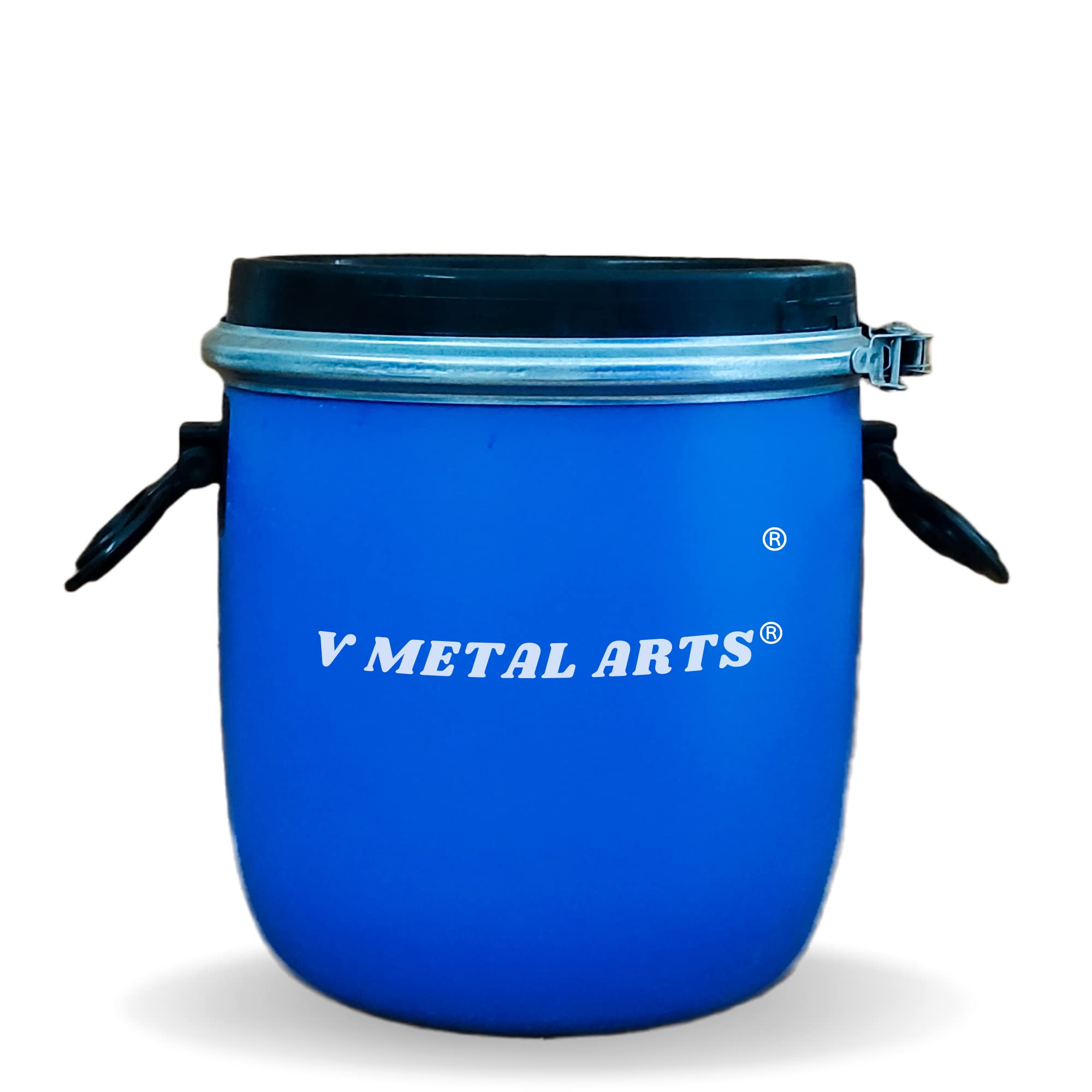 V Metal Arts Plastic Drum 15 Liter | Water Storage Drum | Unbreakable Plastic Drum | Blue Pvc Drum | Chemical Storage | Open Top