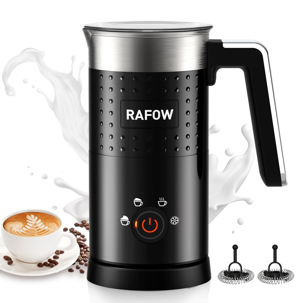 4 In 1 Electric Milk Frother: 10Oz/350 Ml Large Capacity Electric Milk Steamer For Hot And Cold Milk Froth - Automatic Milk Frot