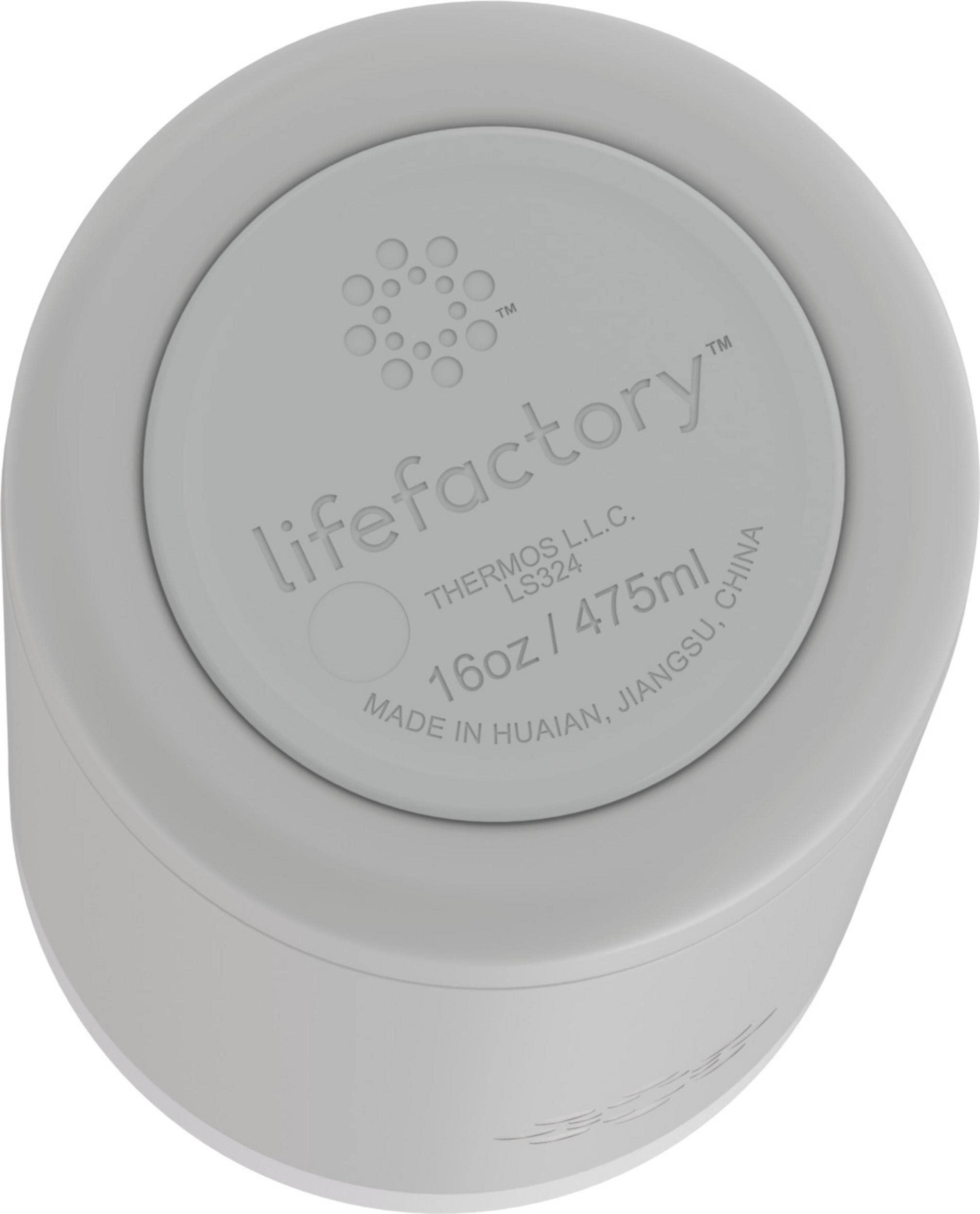 Lifefactory Stainless Steel Vacuum-Insulated Tumbler, 16 Ounce, Stone Gray