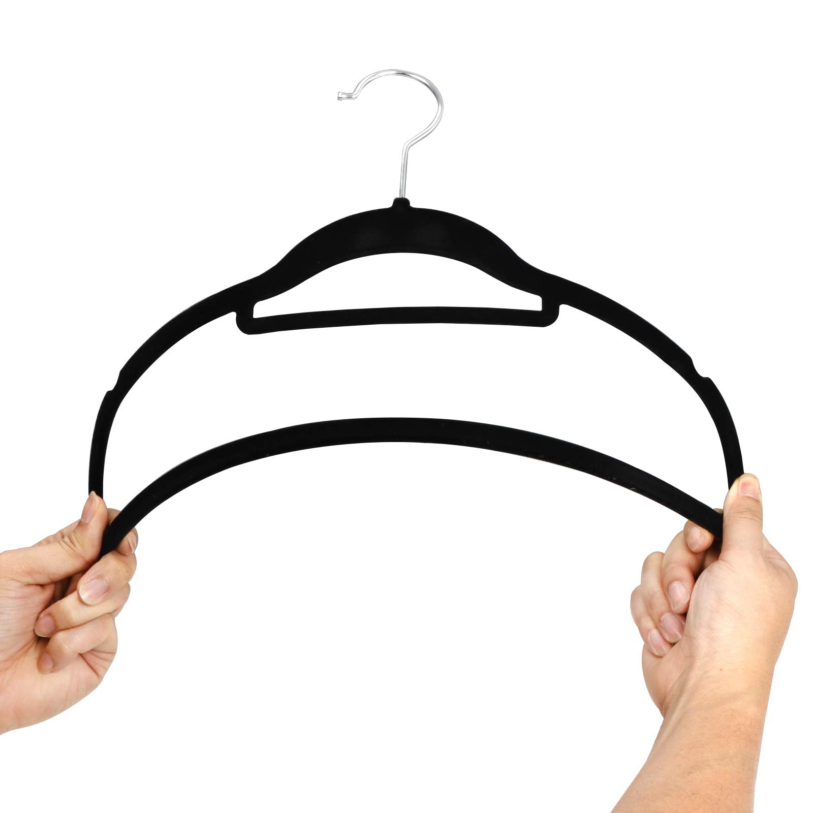 Super Deal Velvet Hangers 100 Pack Non-Slip Clothes Hangers With Tie Bar Premium Shoulder Notched Clothes Hangers 360 Degree Swi
