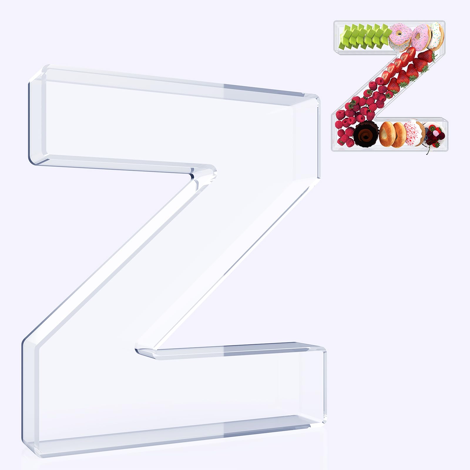 RUFHVTY 11 Acrylic Letter Charcuterie Box, Reusable Fillable Alphabet Number Shaped Form Tray for Birthday Anniversaries, Party 