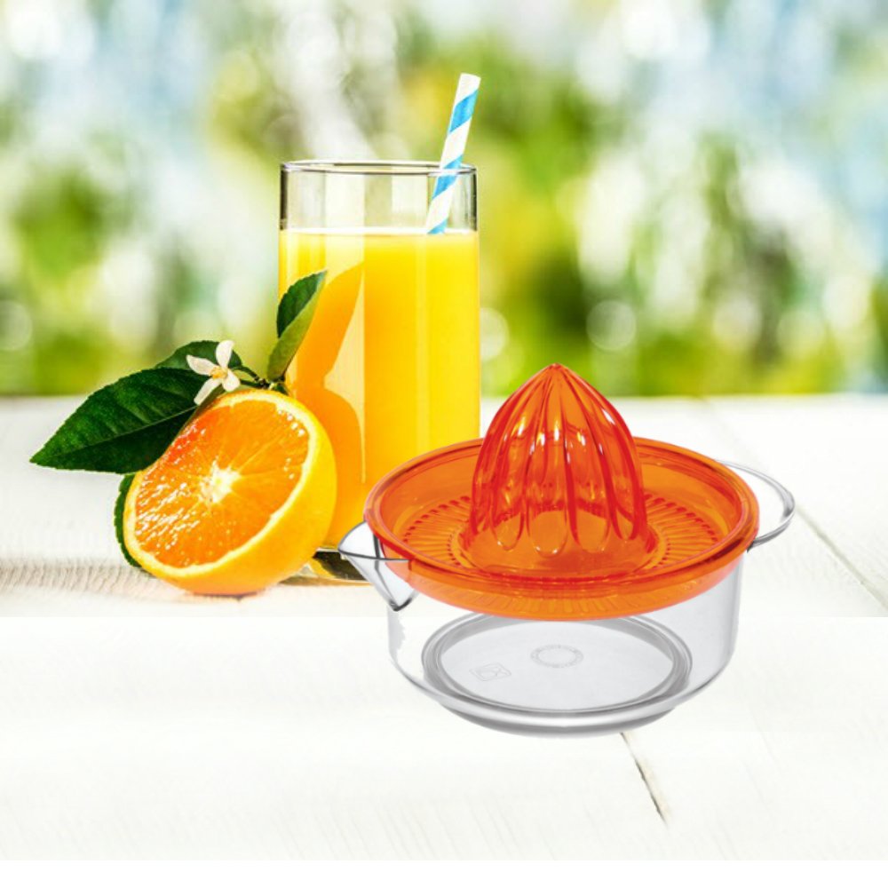 Uniware Fruit Juicer Strainer Reamer, Made In Italy, With Handle Pour Spout, Bpa Free Colors May Vary (Orange)