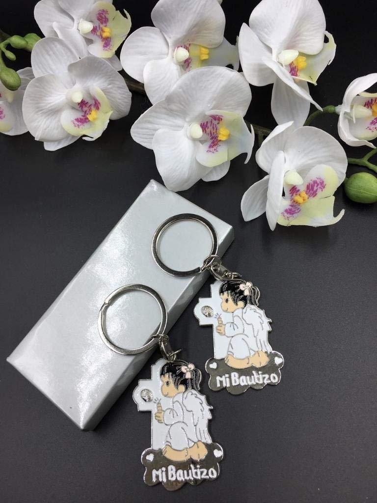 12 Pcs New White Angel Girl Baptism Keychain Party Favors For Baby Girls/Bautizo Recuerdos/Gift For Guest/Christening Favors Ii