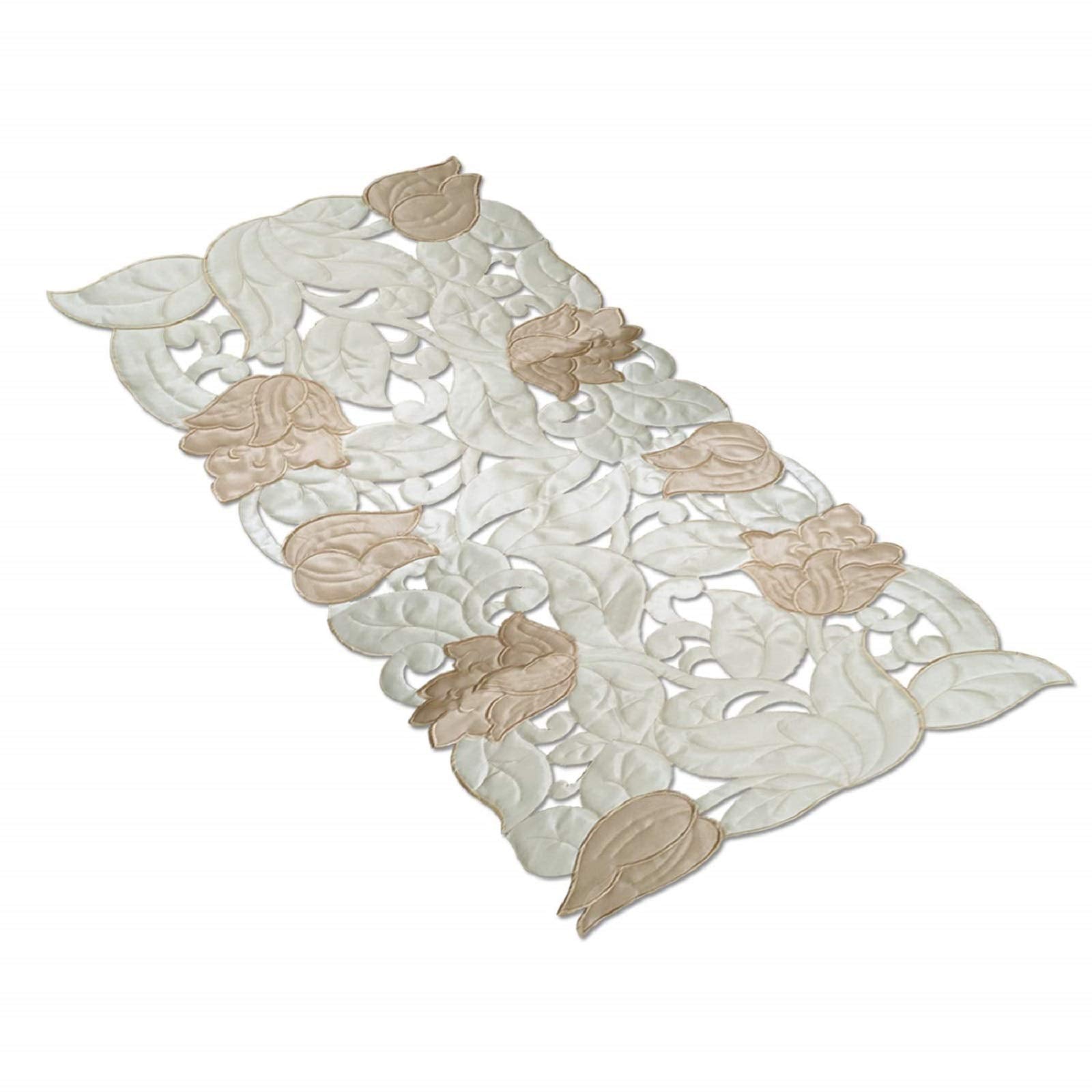 Kuber Industries Table Runner Embroidery Cream